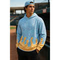 Baseball Lifestyle 101 Ice Cream Pullover Hoodie in Cotton Candy Blue — Size 2XL