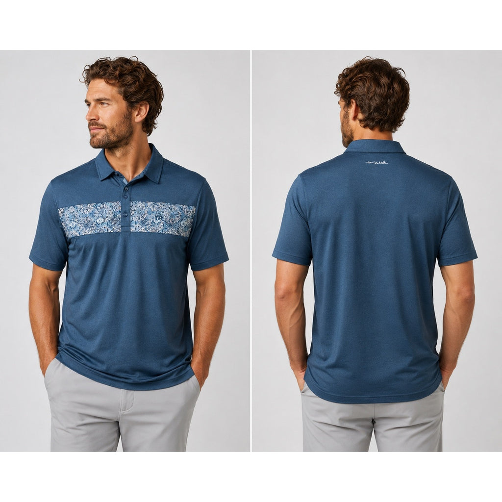Travis Mathew Good Good Acropolis Golf Polo in Mood Indigo Vintage — Size Medium