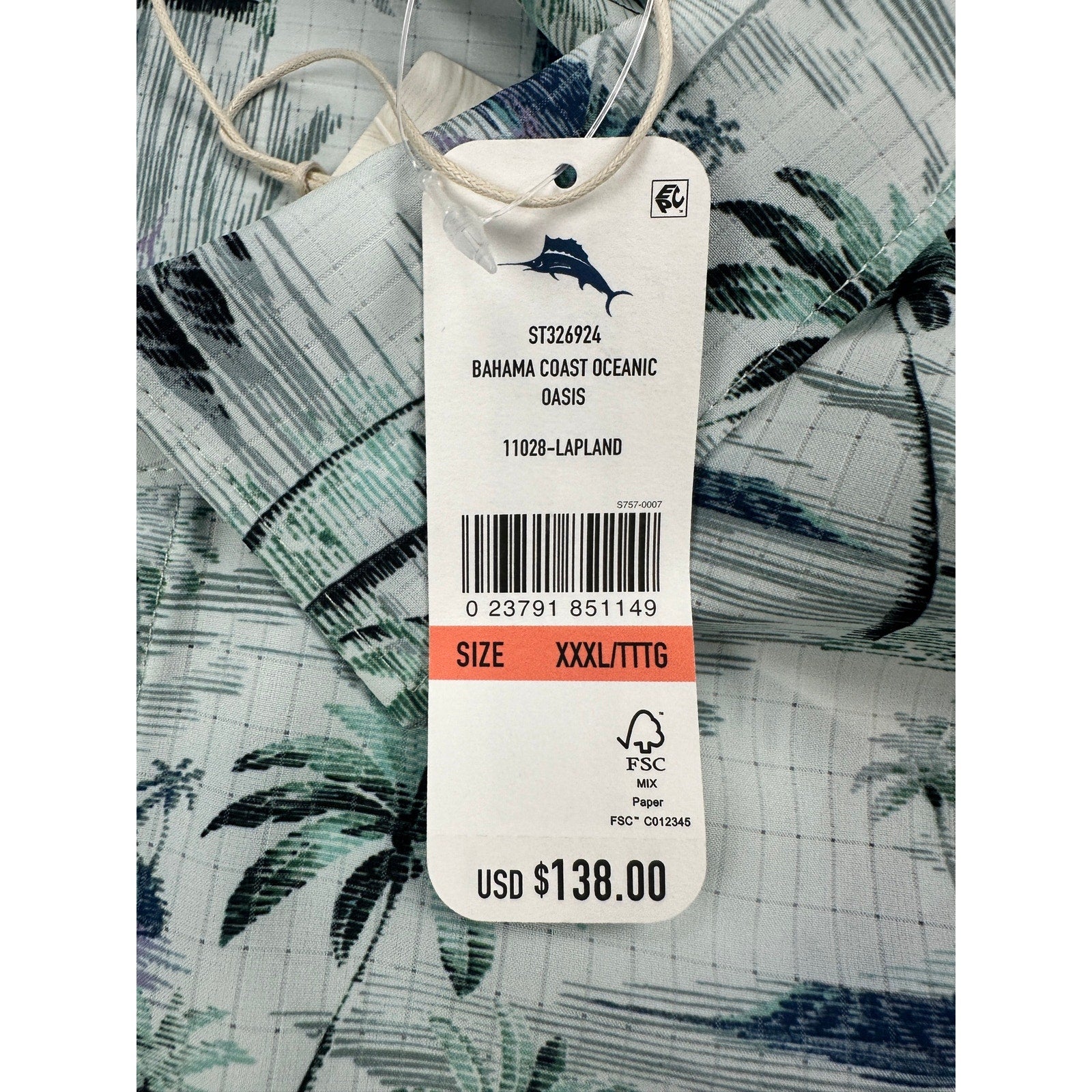 Tommy Bahama Bahama Coast Oceanic Oasis Long Sleeve Shirt in Lapland Green — Size 3XL