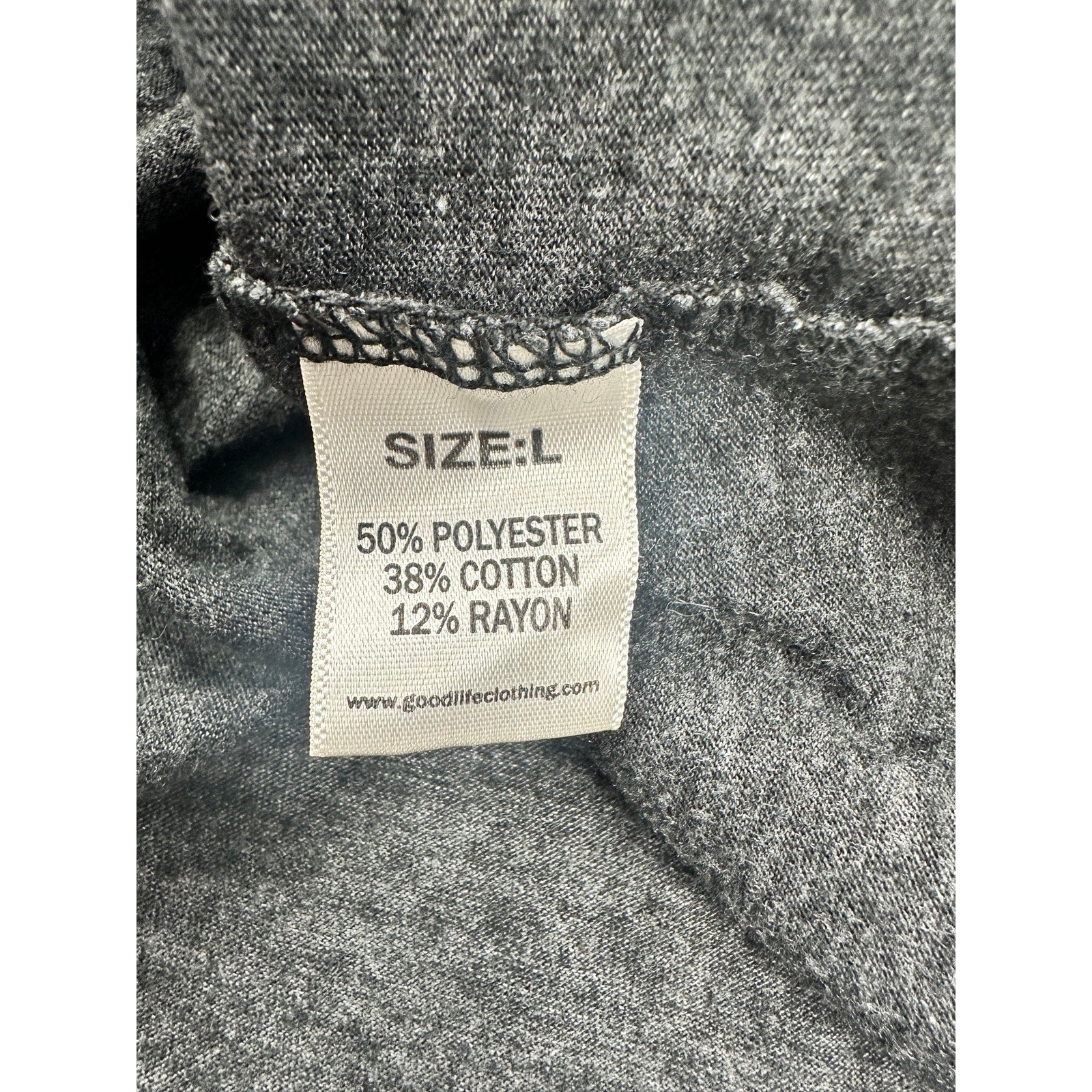 GoodLife Long Sleeve Crew Neck Tee in Heather Charcoal — Size Large