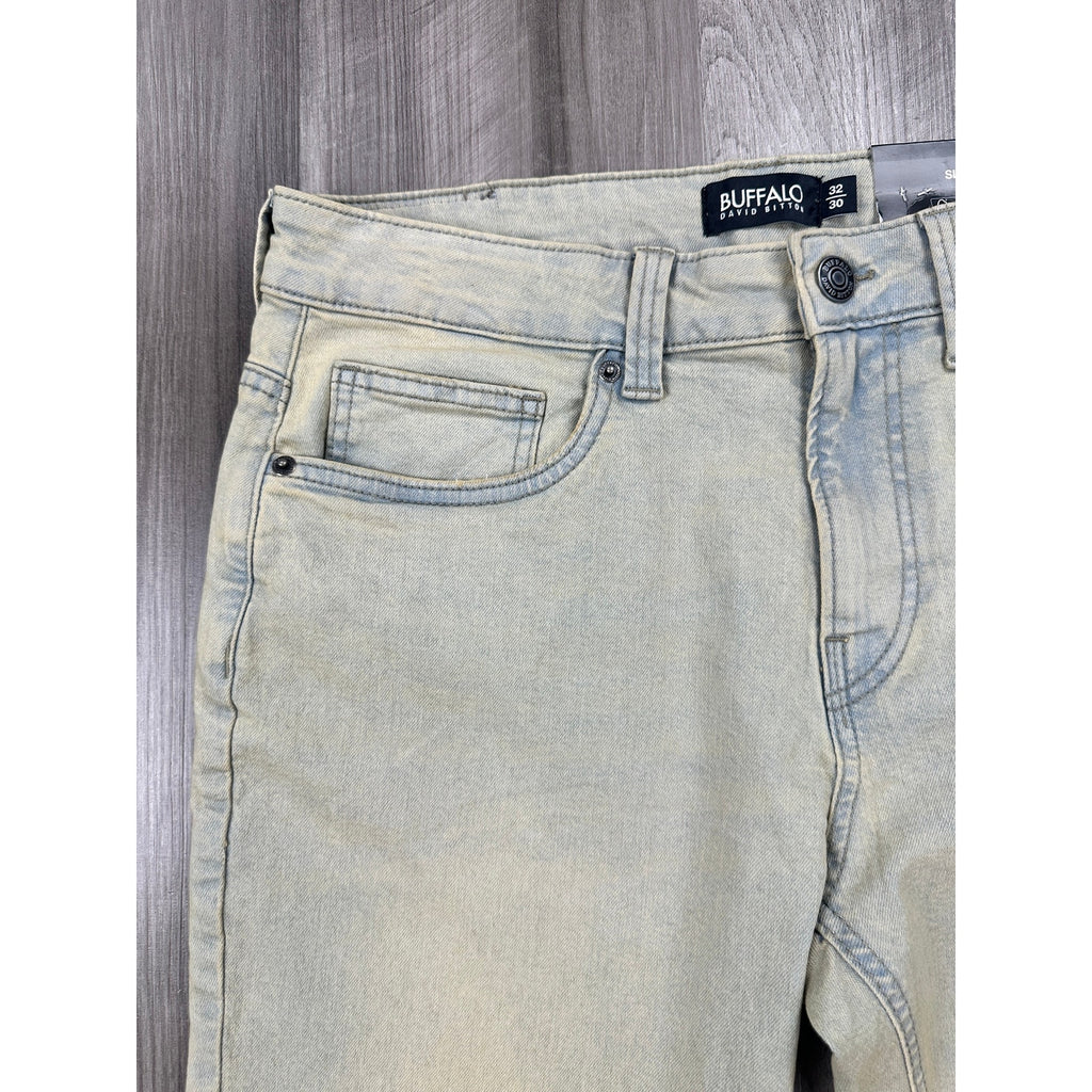 Buffalo David Bitton Ash Slim Stretch Jeans in Dirty and Blasted — Size 32x30
