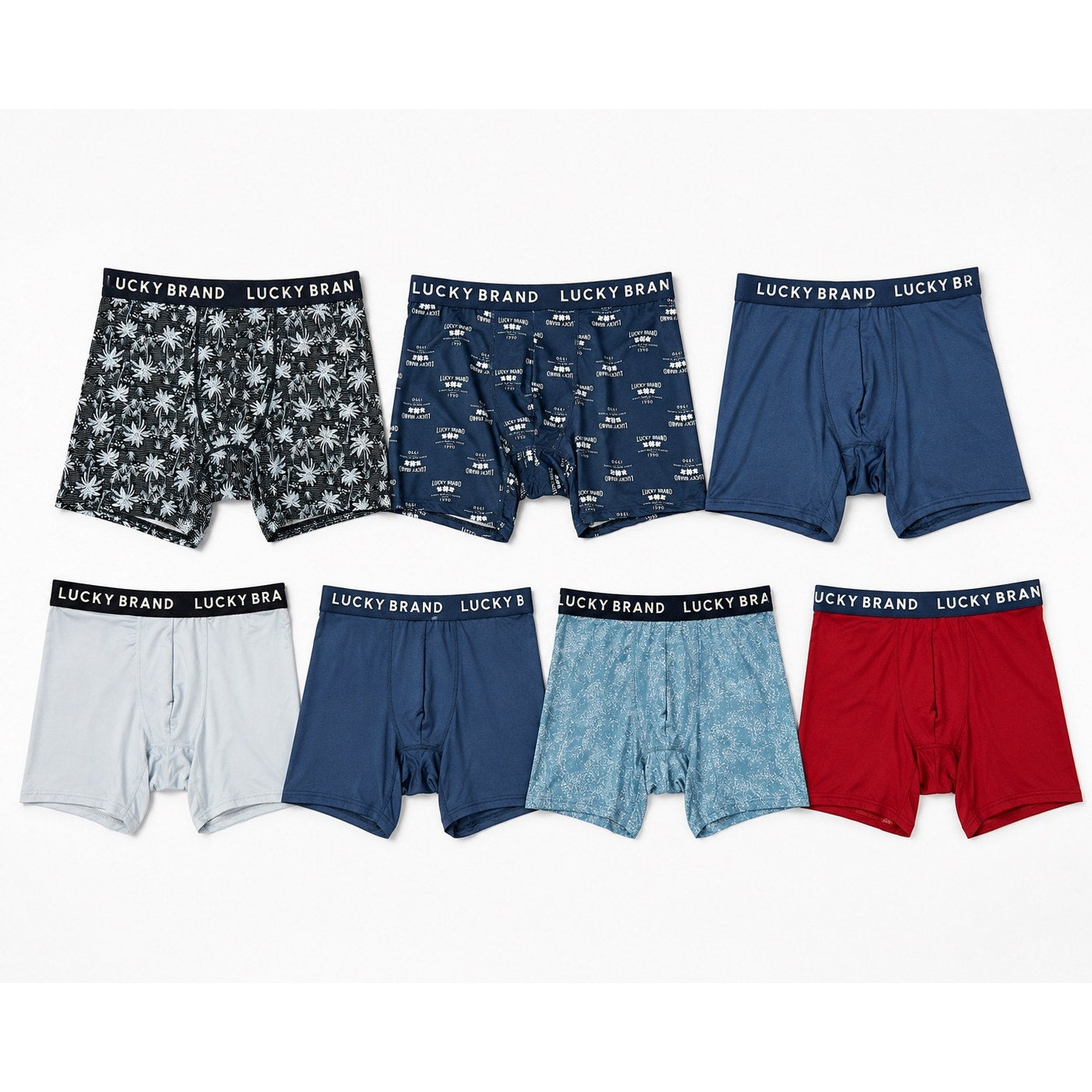 Lucky Brand Effortless Stretch 6-Inch Boxer Briefs 7-Pack — Size XL