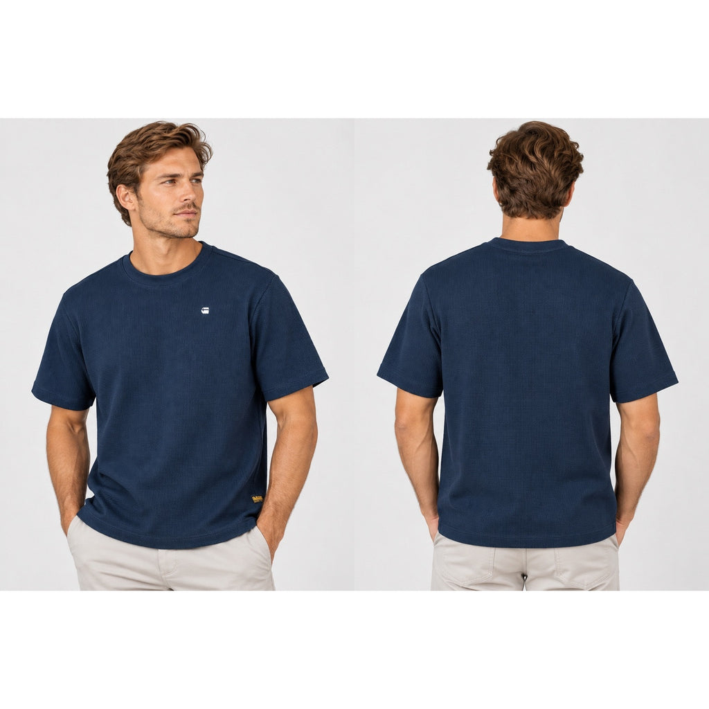 G-Star Structured Boxy Waffle Jersey Knit Tee — Size Small