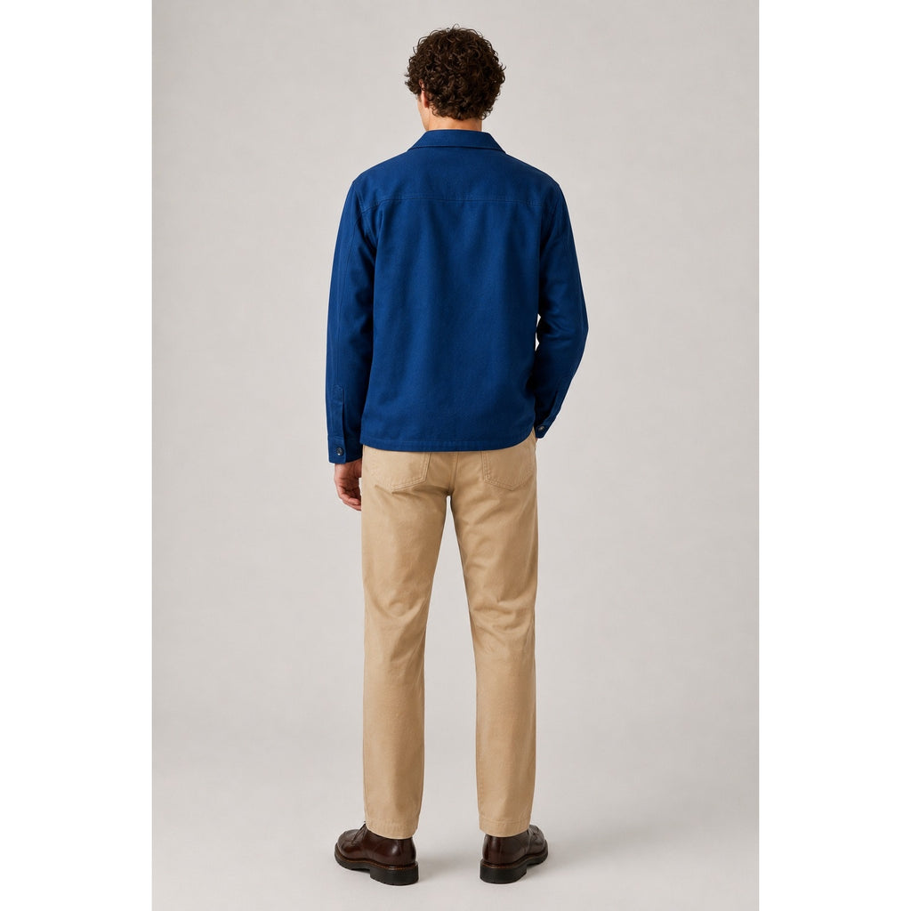 Scotch & Soda Texture Shirt Jacket in Insignia Blue — Size Medium