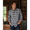 The Normal Brand Plaid Long Sleeve Button Down in Navy Orange Brown and White — Size XL // Preowned