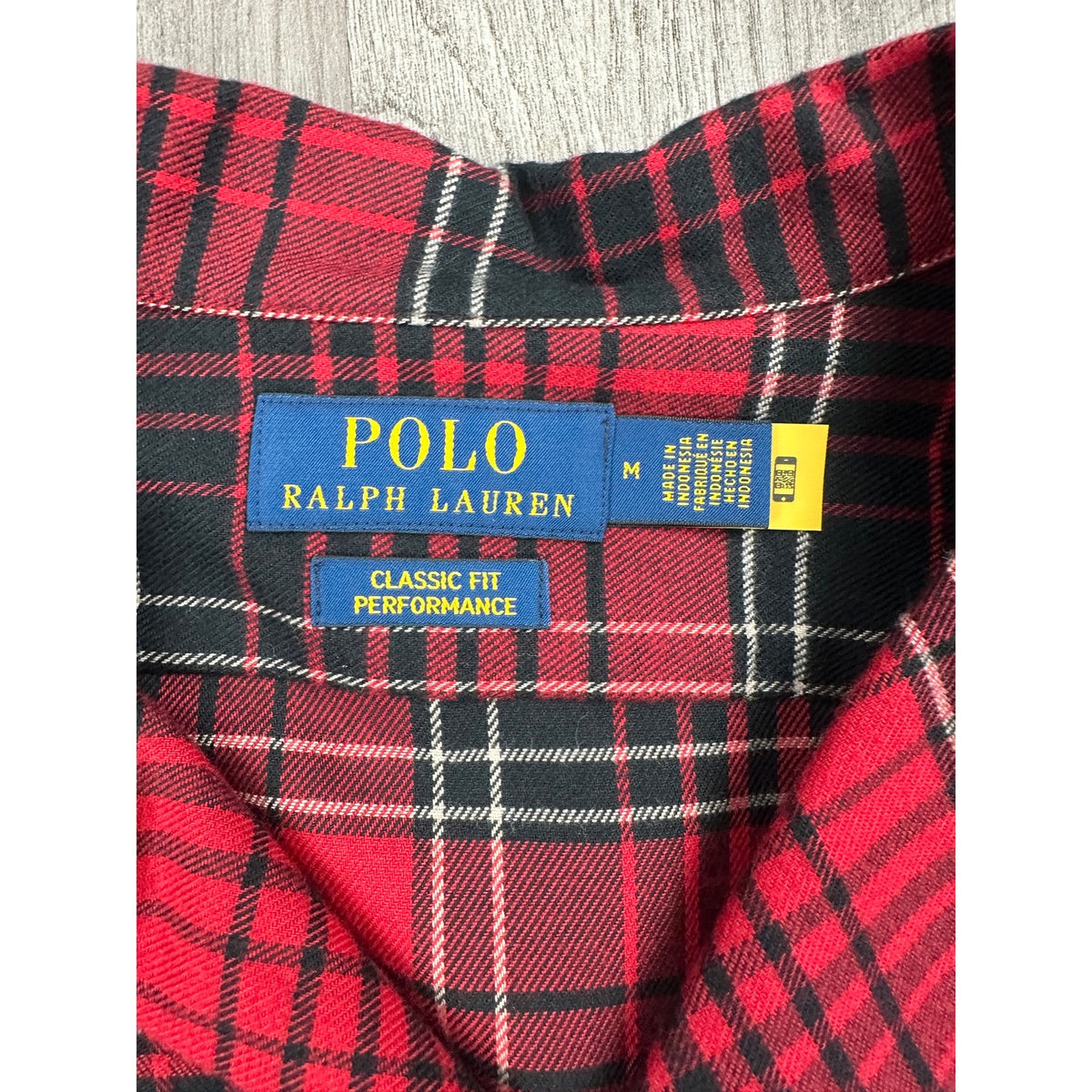 Polo Ralph Lauren Brushed Classic Fit Performance Plaid Long Sleeve Button Down Camp Shirt — Size Medium