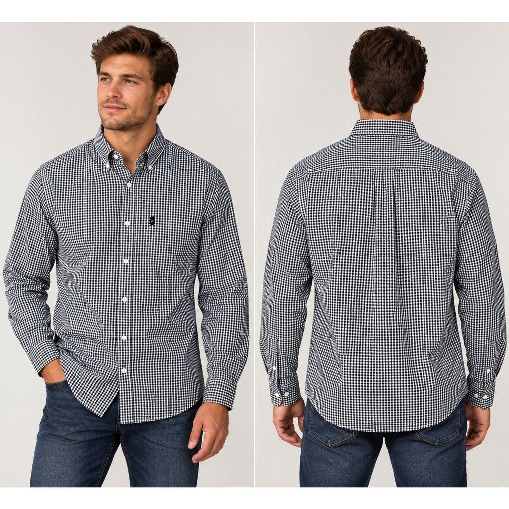 Texas Standard Gingham Checkered Long Sleeve Button Down — Size Medium // Preowned