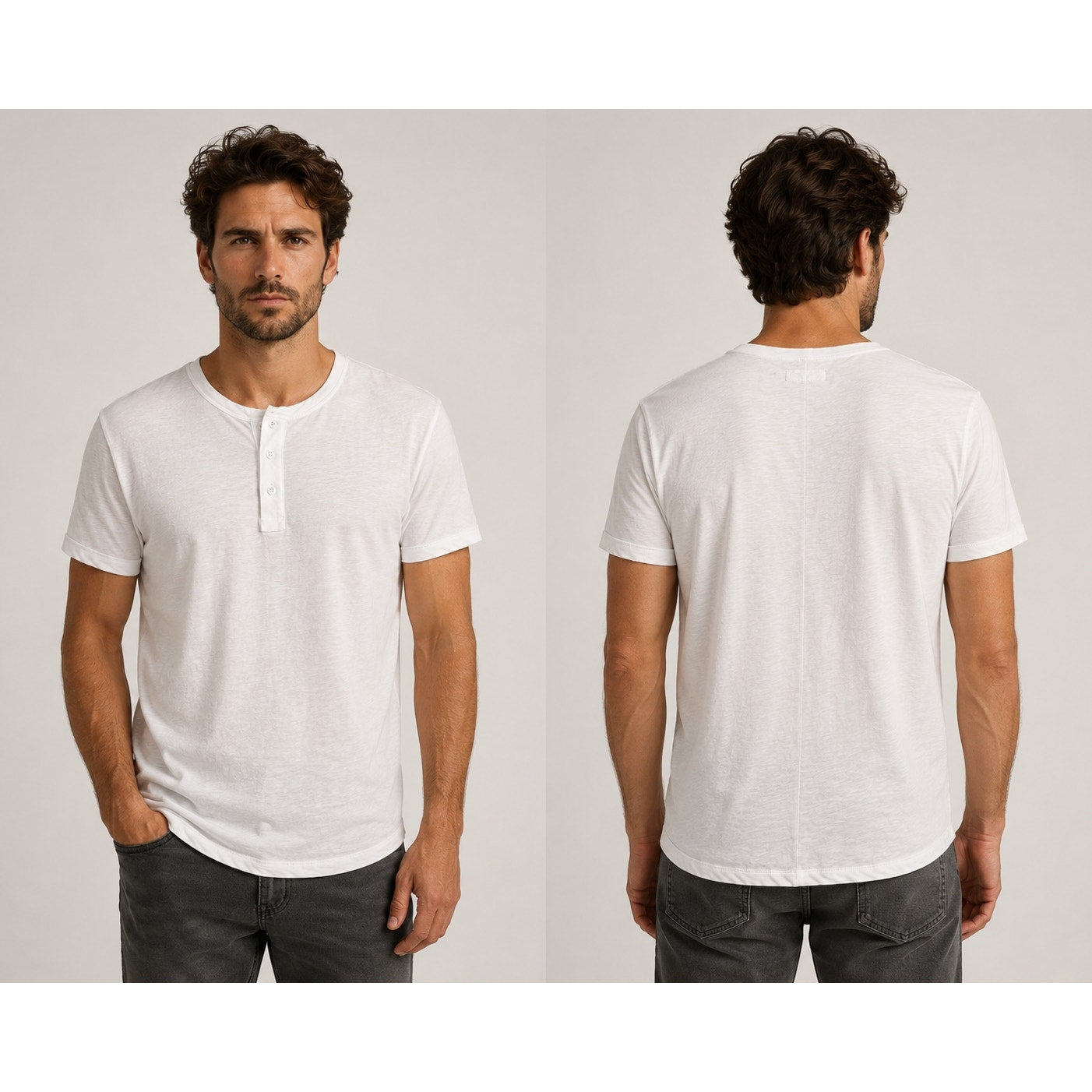 Rag & Bone Classic Slub Jersey Short Sleeve Henley in White — Size 2XL