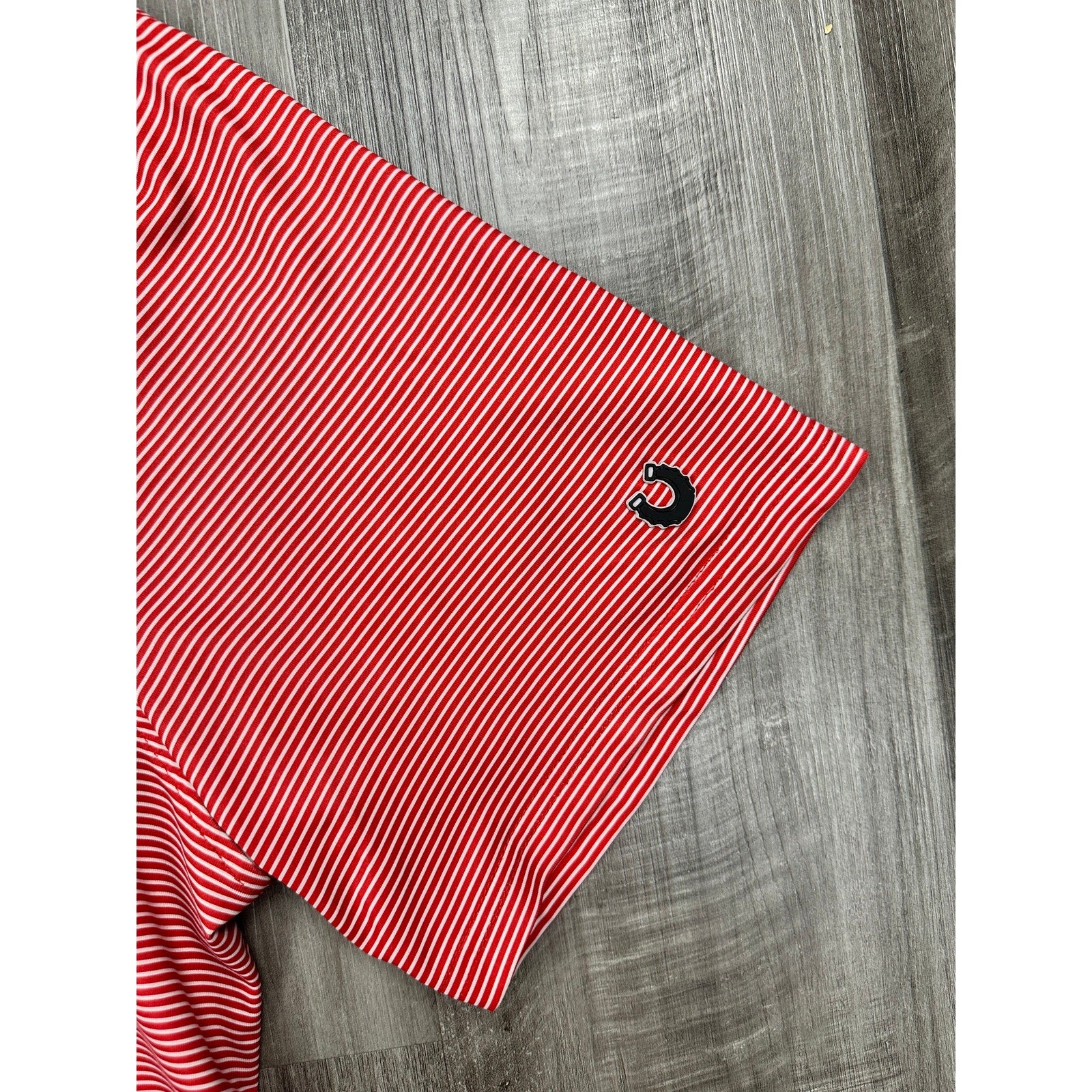 Dark Horse Tack & Supply Texas Tech Red Raiders Striped Golf Polo in Red, White — Size 2XL // Preowned