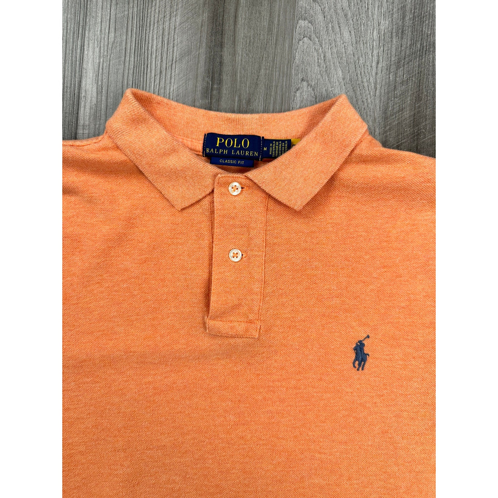 Polo Ralph Lauren Classic Fit Mesh Knit Polo in Bright Orange — Size Medium // Preowned
