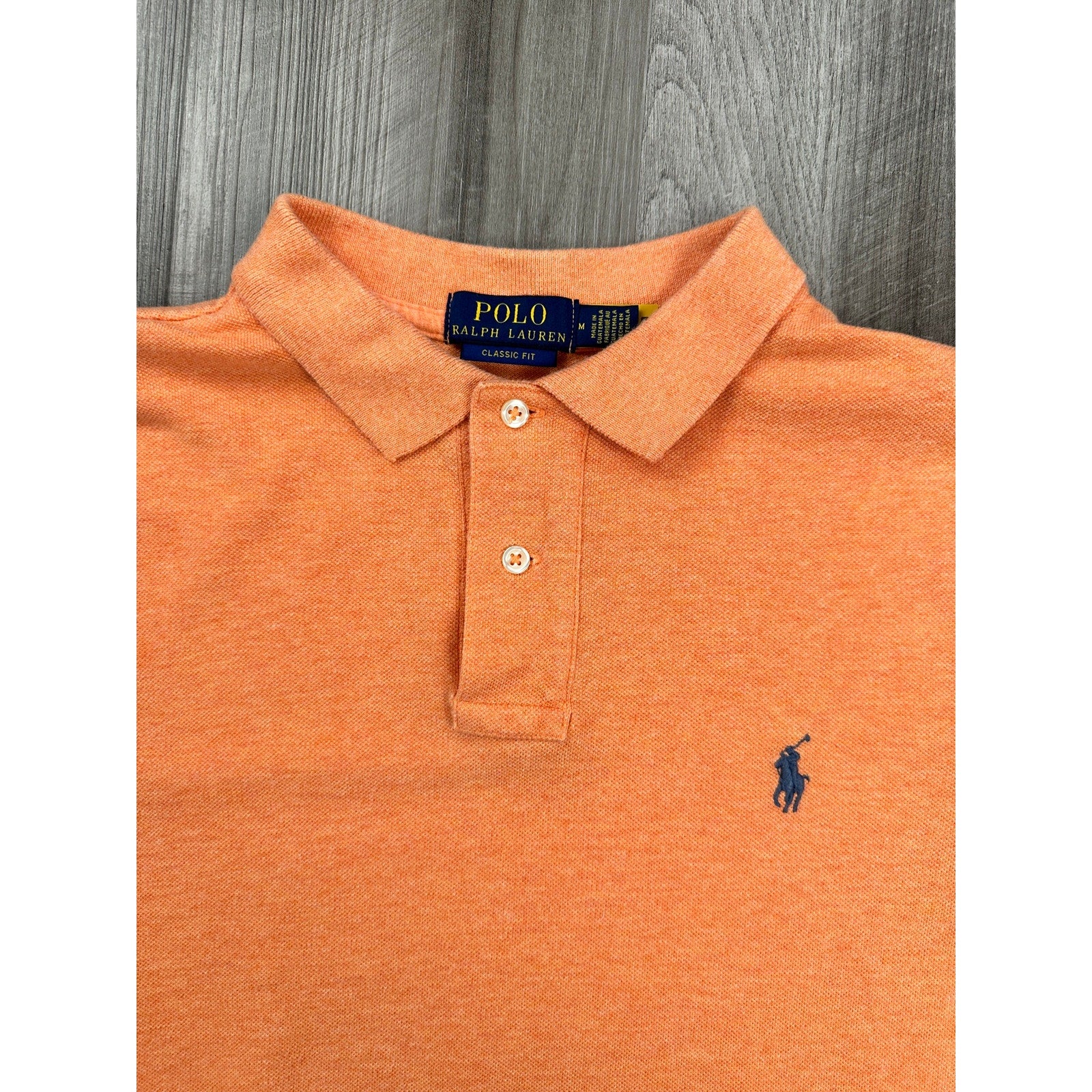 Polo Ralph Lauren Classic Fit Mesh Knit Polo in Bright Orange — Size Medium // Preowned