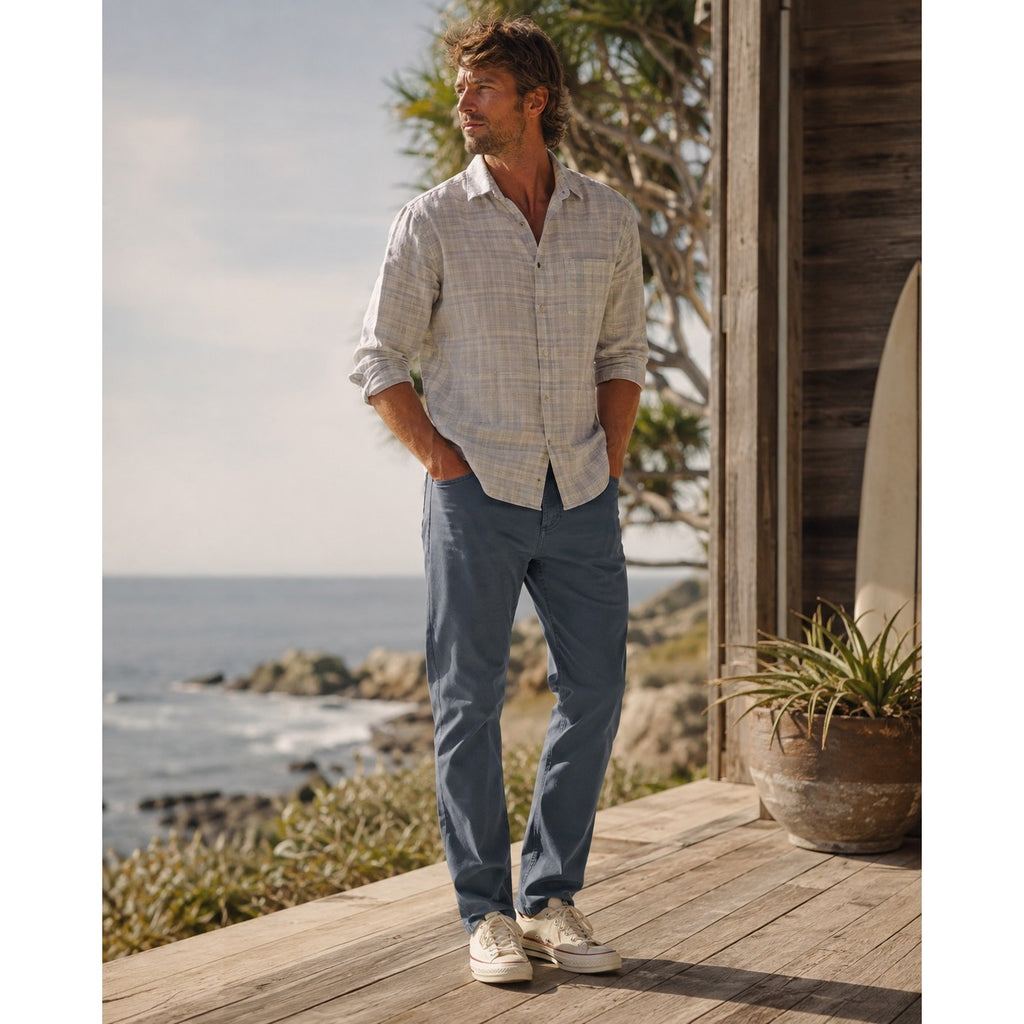Faherty Reserve Twill 5 Pocket Pants in Navy — Size 33 // Preowned
