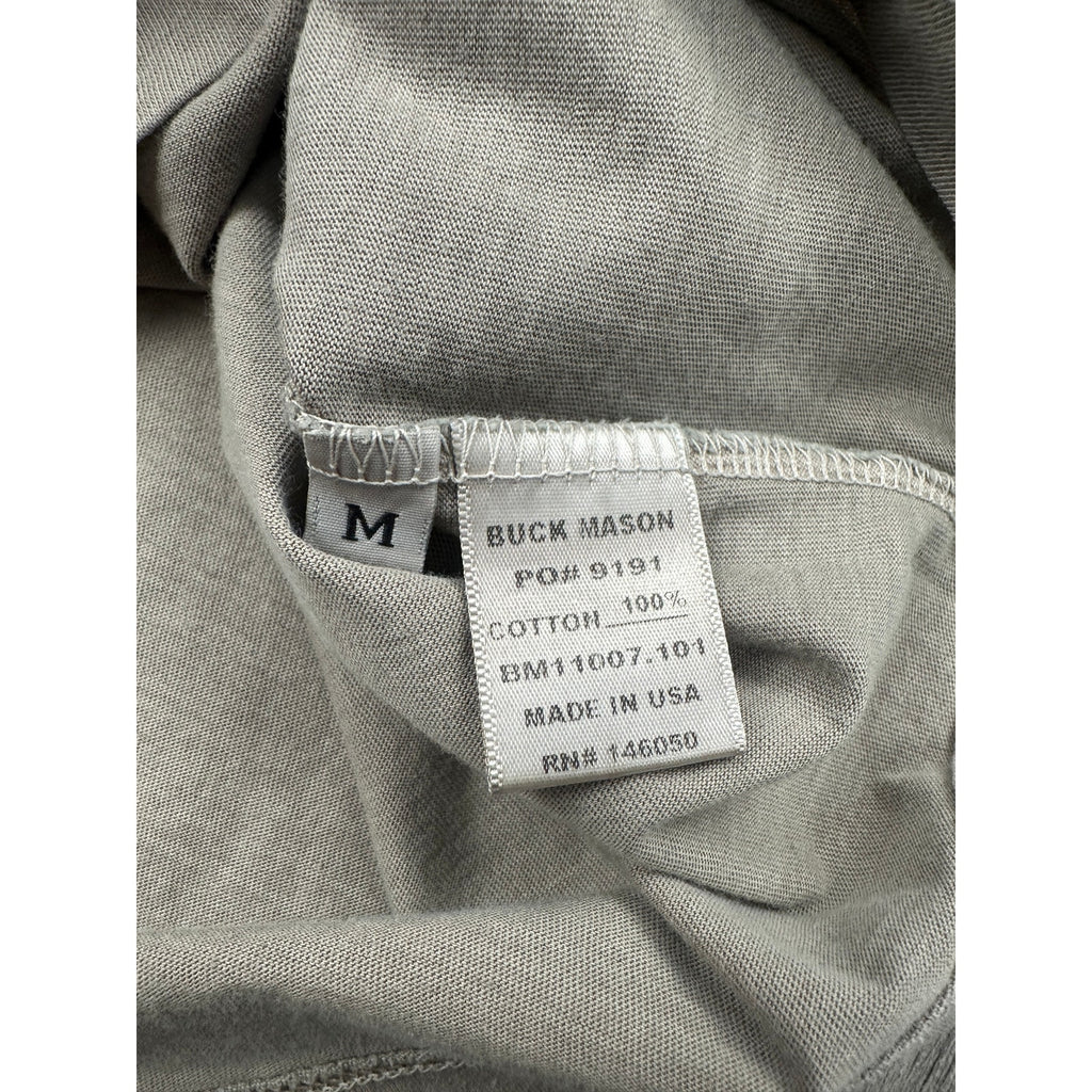 Buck Mason Slub Curved Hem Venice Wash Pima Cotton Tee in Concrete Grey — Size Medium