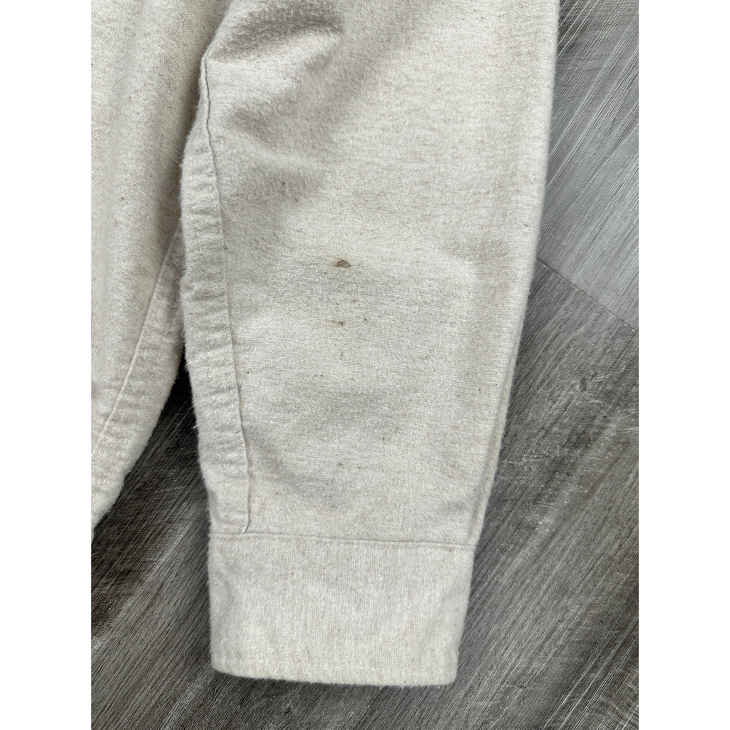 FiveBrother Vintage Made in USA Brawny Flannel Long Sleeve Shirt in Natural — Size Large // Preowned