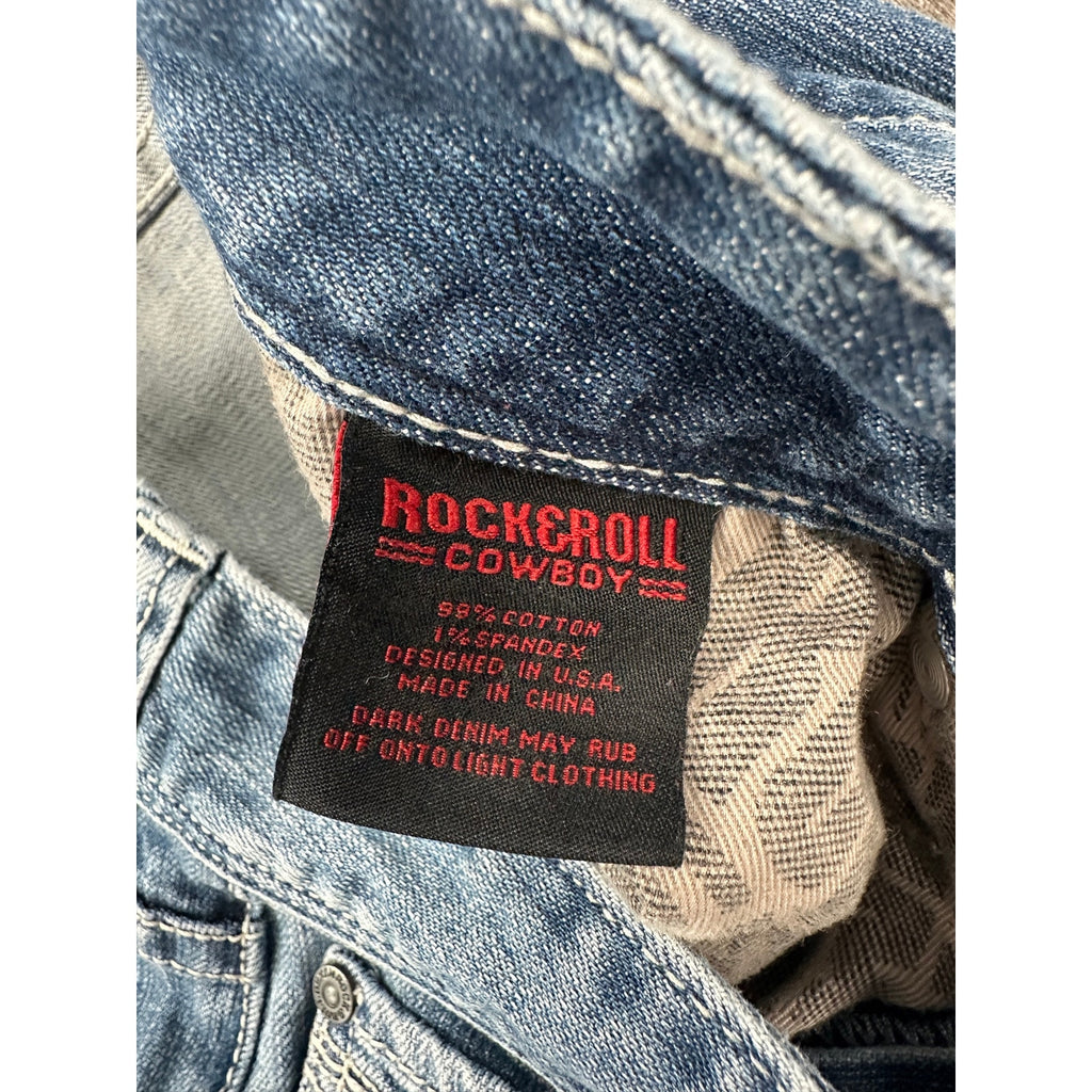 Rock & Roll Denim Double Barrel Relaxed Straight Leg Jean in Blue — Size 29x32 // Preowned
