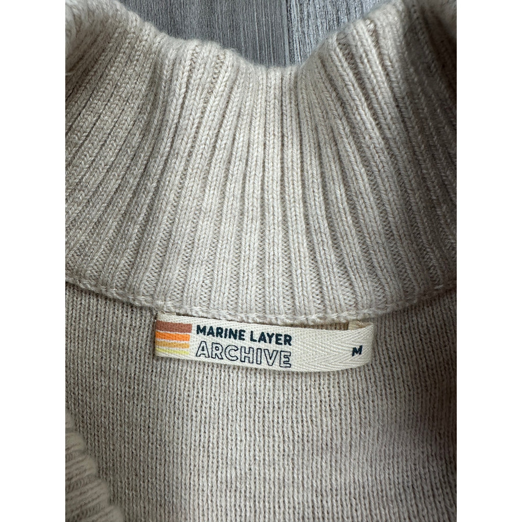 Marine Layer Archive Big Bear Quarter Zip Pullover Sweater — Size Medium // Preowned