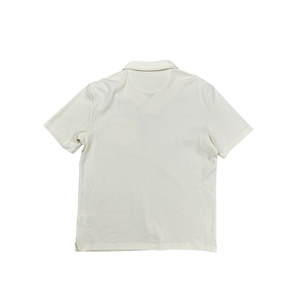 Scotch & Soda Rib Johnny Collar Pocket Polo in Egg Nog — Size Medium