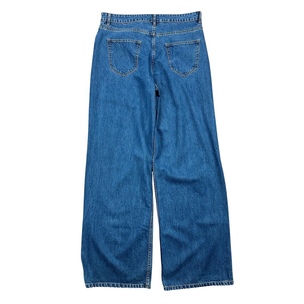 Pool House New York Wide Leg Straight Jeans in Blue — Size 38 // Preowned