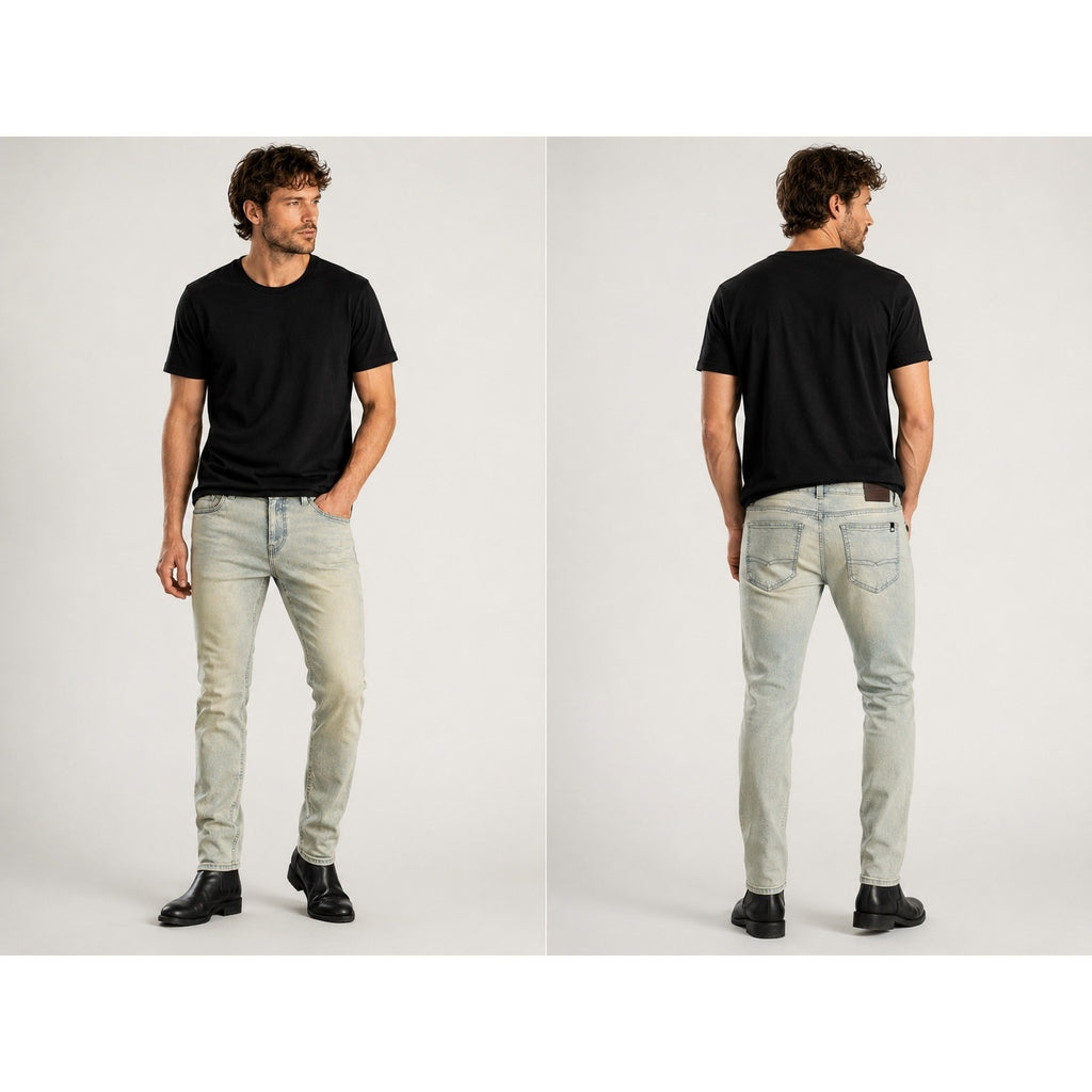 Buffalo David Bitton Ash Slim Stretch Jean in Dirty Blasted Wash — Size 32x32