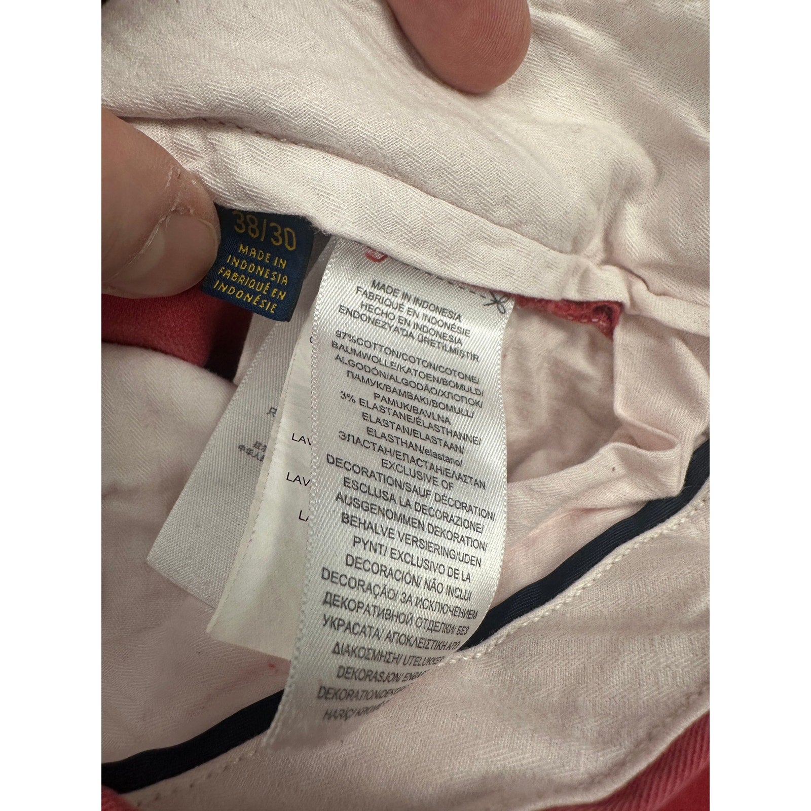 Polo Ralph Lauren Stretch Slim Fit Chino Pants in Nantucket Red — Size 38x30 // Preowned