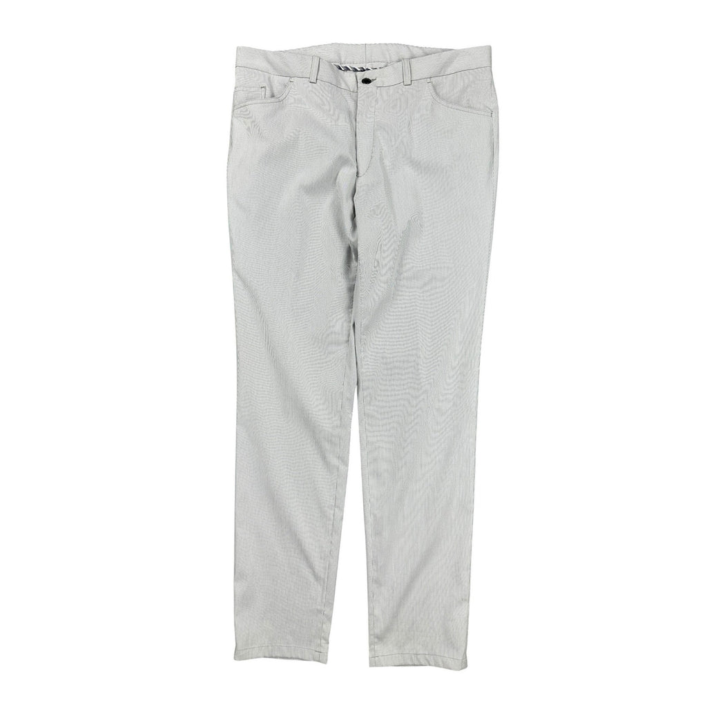Jack Victor Made in Italy Sage Striped Chino Dress Pants in Gray White — Size 38
