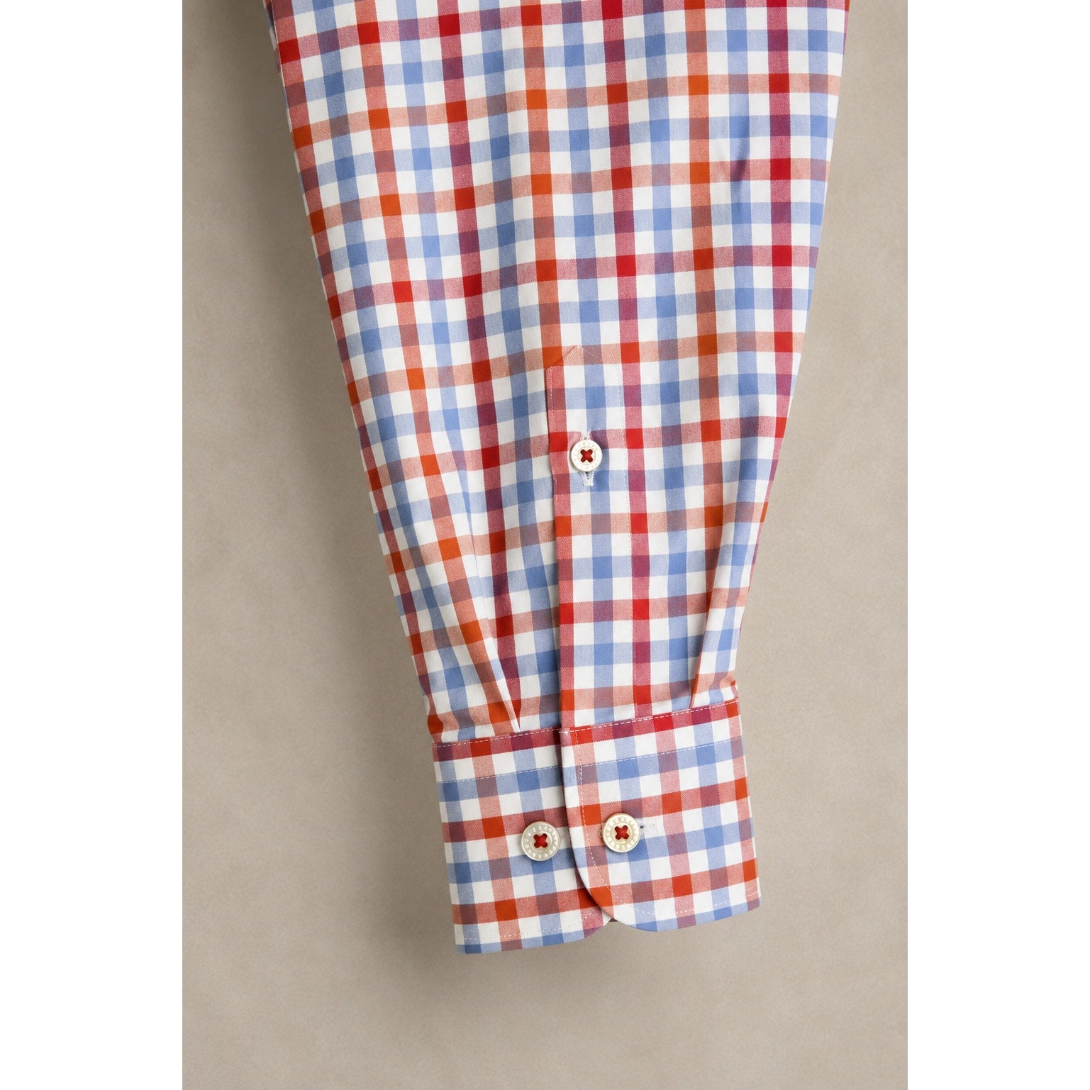 Robert Talbott Caramel Checkered Long Sleeve Button Down - Medium