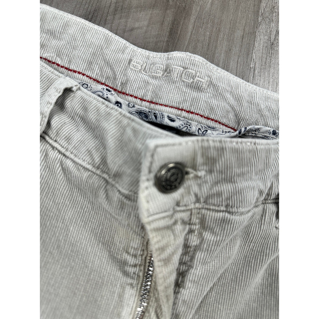 Bugatchi Fitil Velvet Corduroy Straight Pants in Stone — Size 35 // Preowned