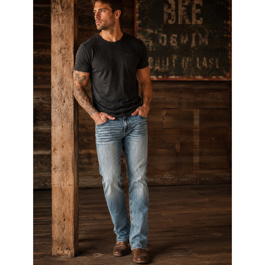 BKE Nolan Straight Leg Stretch Jean in Blue — Size 38x32 // Preowned