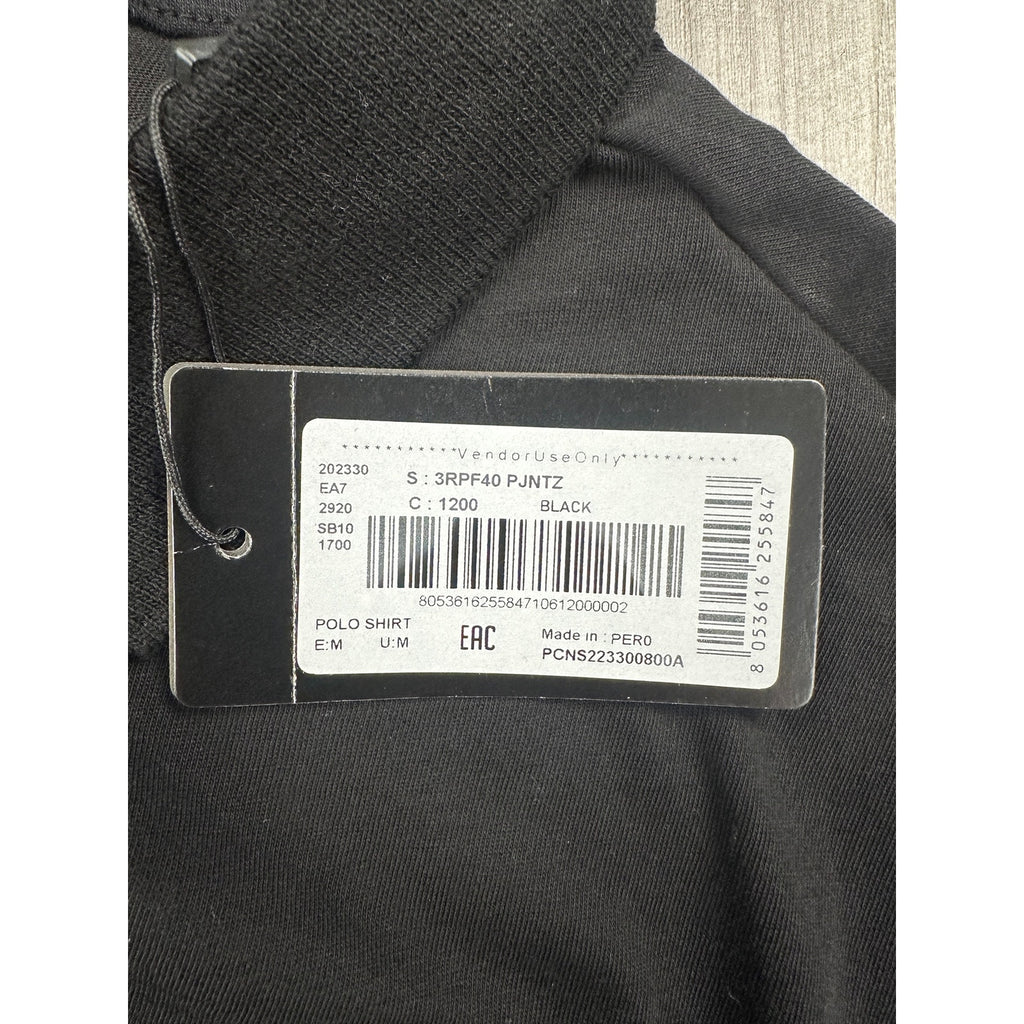 Emporio Armani EA7 Core Shield Collection Polo Shirt in Black — Size Medium