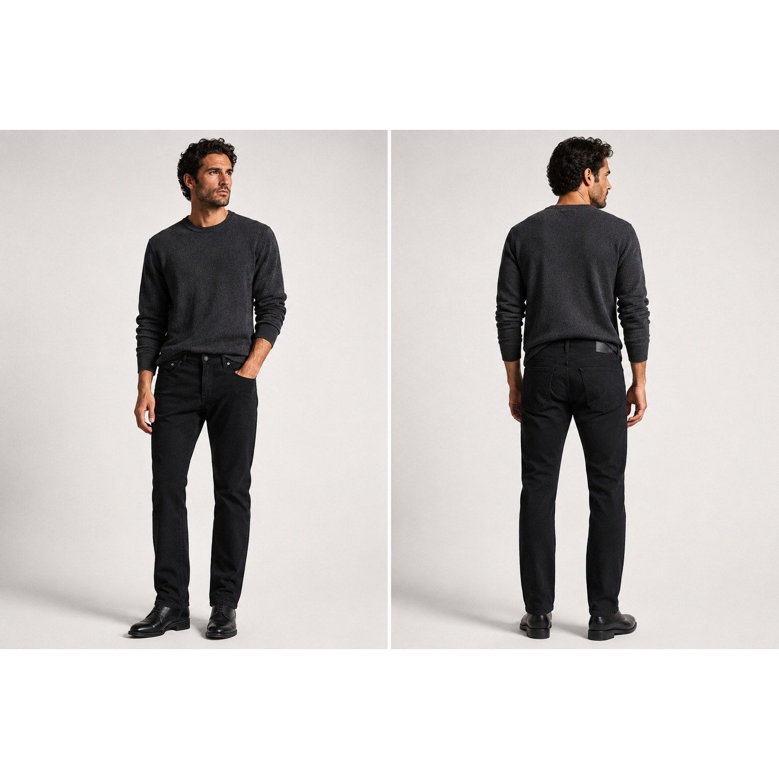 AG Adriano Goldschmied Everett Slim Straight Pants in Black — Size 34x34 // Preowned
