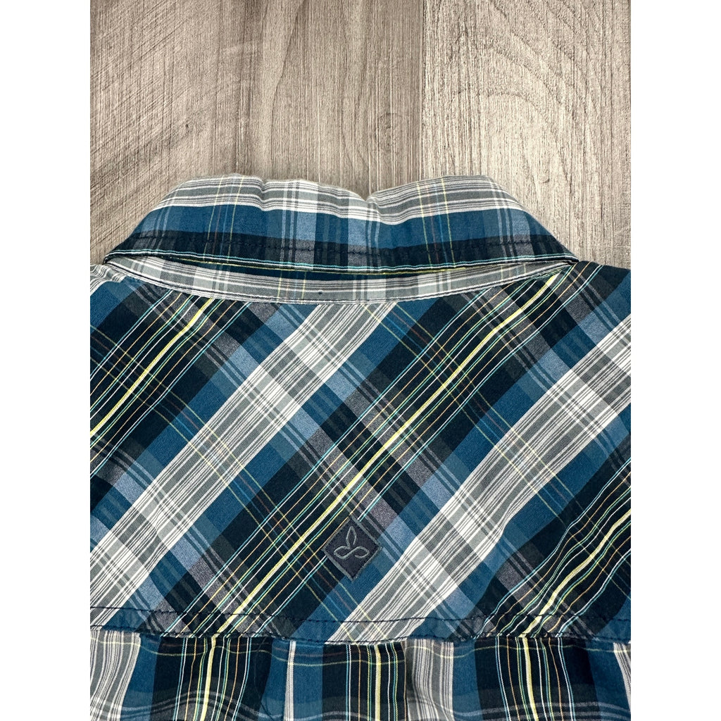 Prana Murdock Slim Fit Plaid Short Sleeve Shirt — Size Medium // Preowned