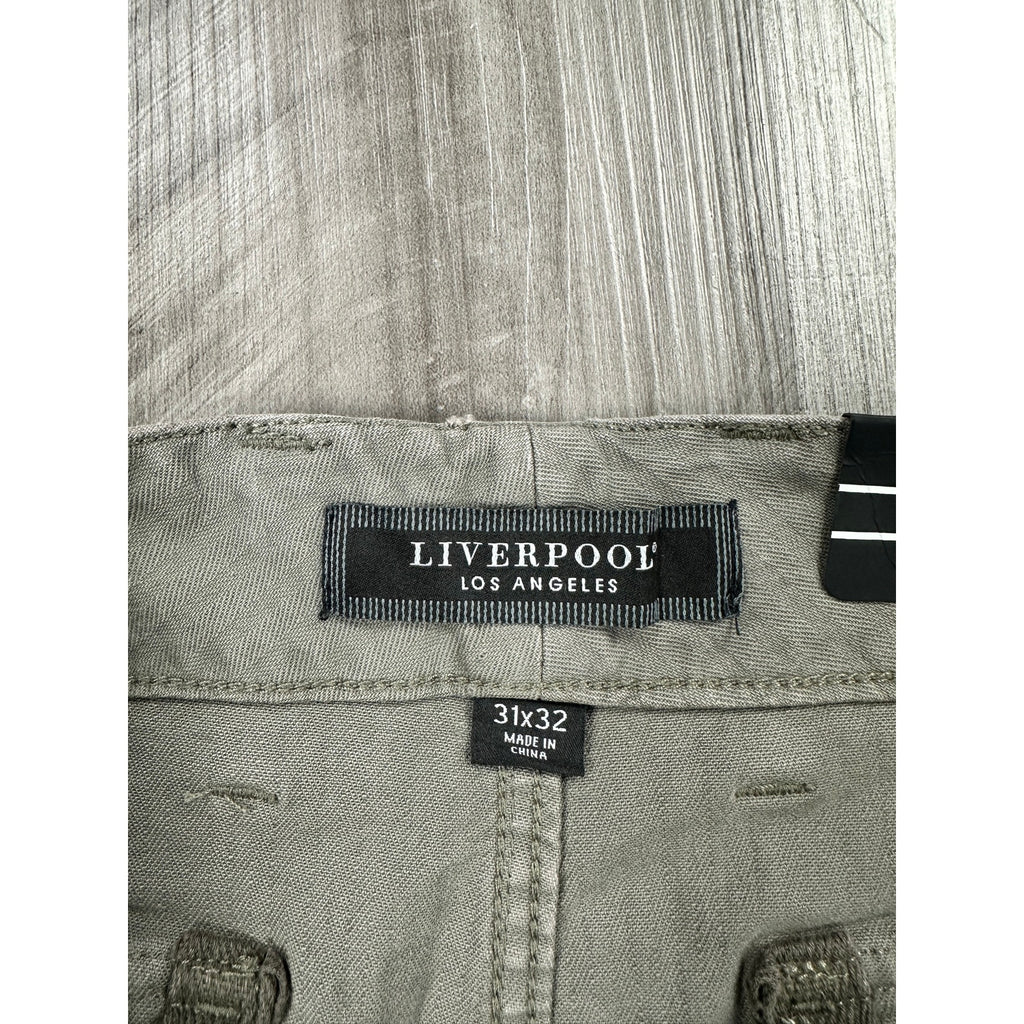 Liverpool Los Angeles The Utility Pant in Pewter Green — Size 31x32