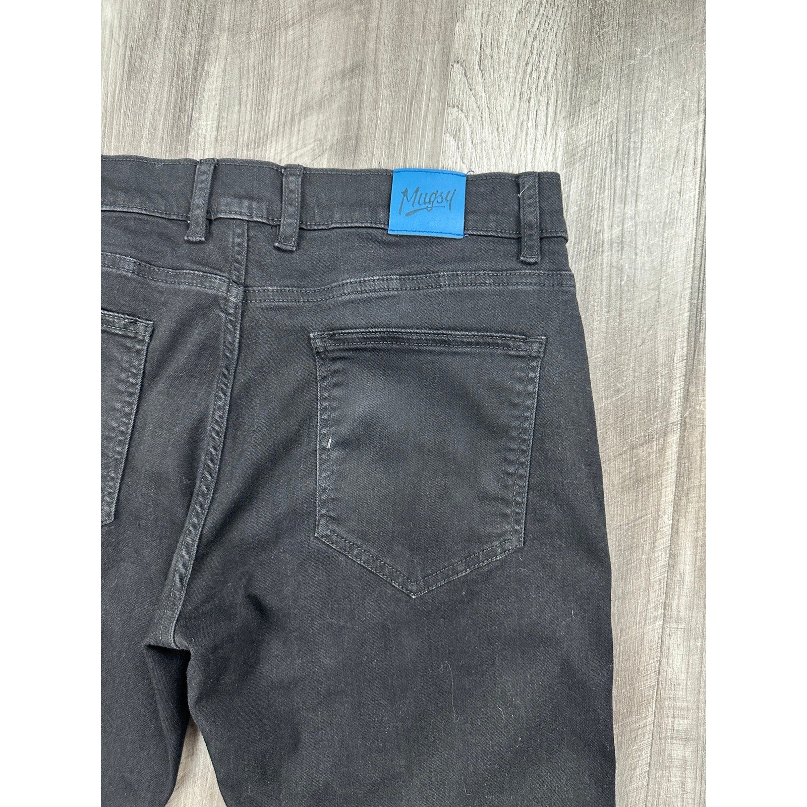 Mugsy Squid Ink Slim Tapered Stretch Jeans in Black — Size 34x32 // Preowned