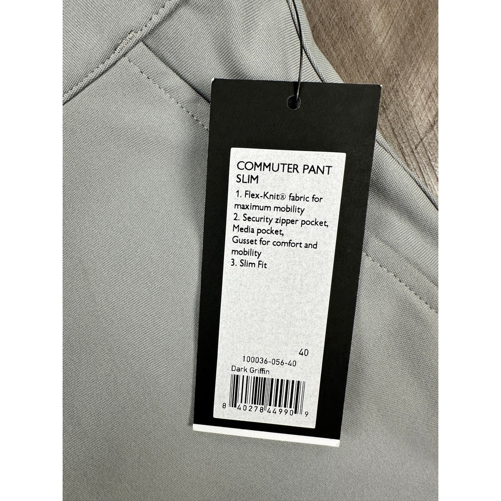 Rhone Commuter Slim Performance Pants in Dark Griffin — Size 40x33