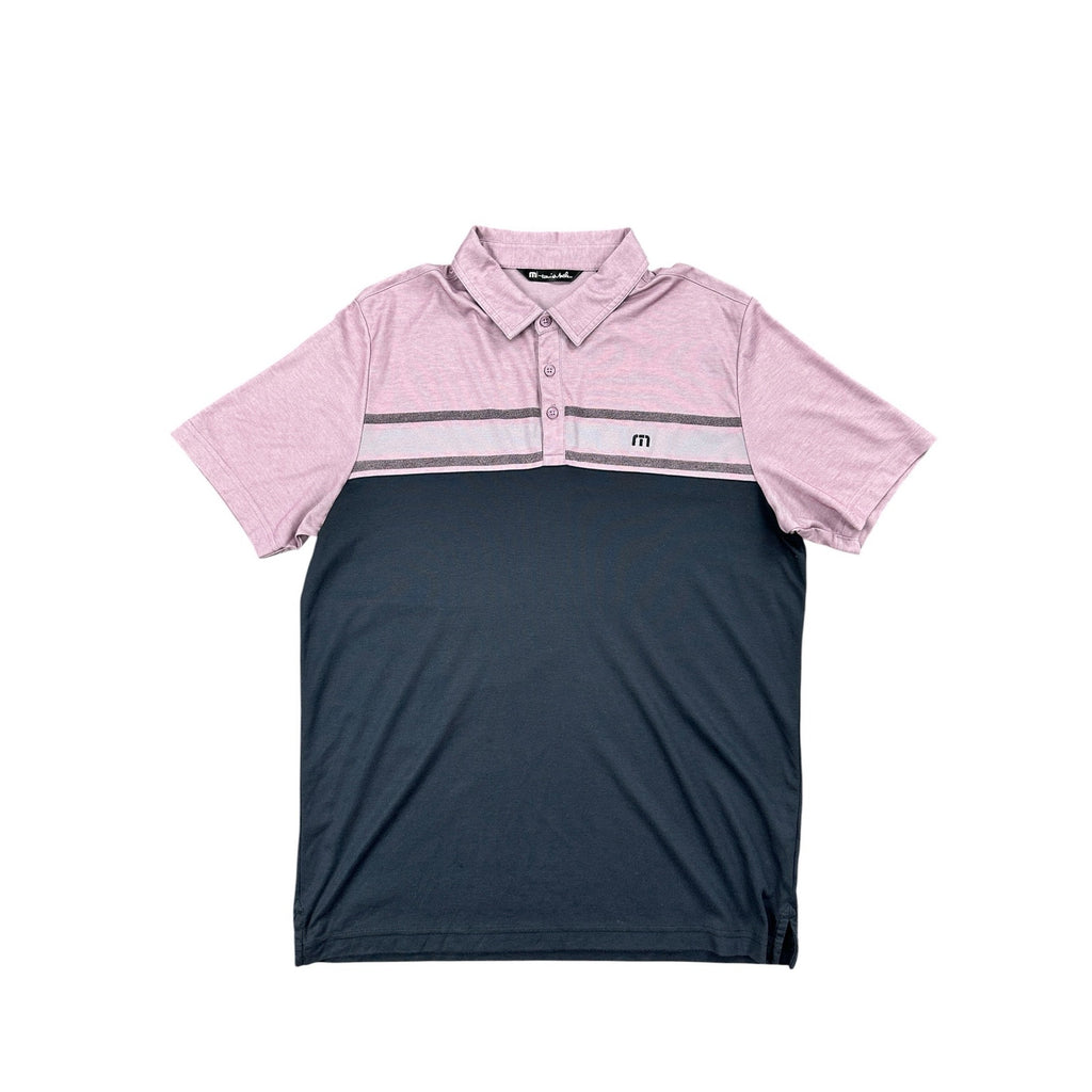 Travis Mathew We Have Fun Golf Polo in Light Purple, Black and Gray — Size XL // Preowned
