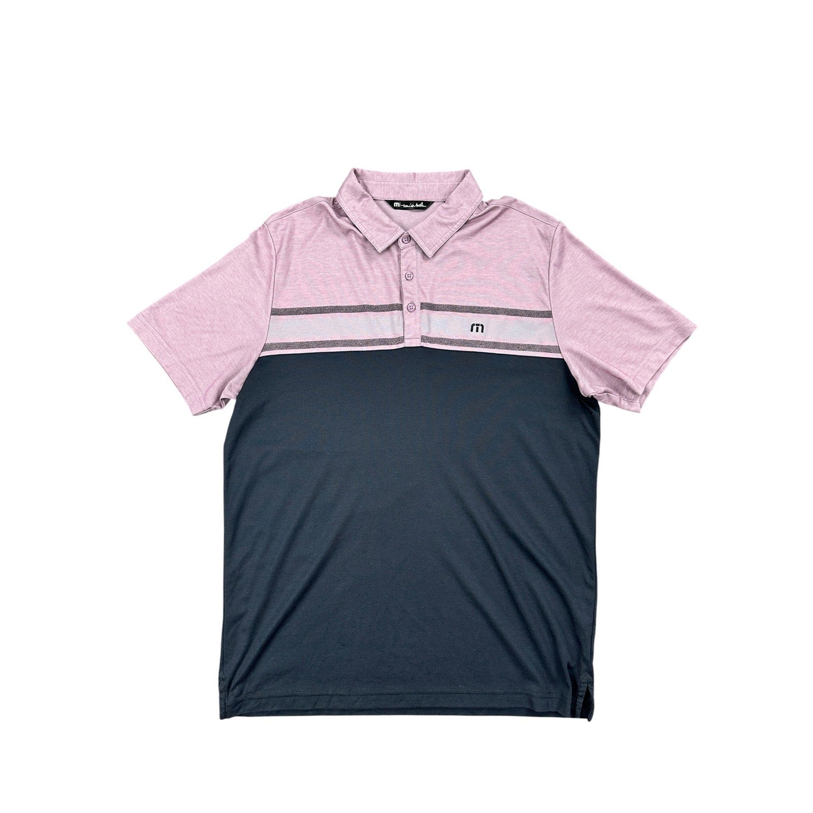 Travis Mathew We Have Fun Golf Polo in Light Purple, Black and Gray — Size XL // Preowned