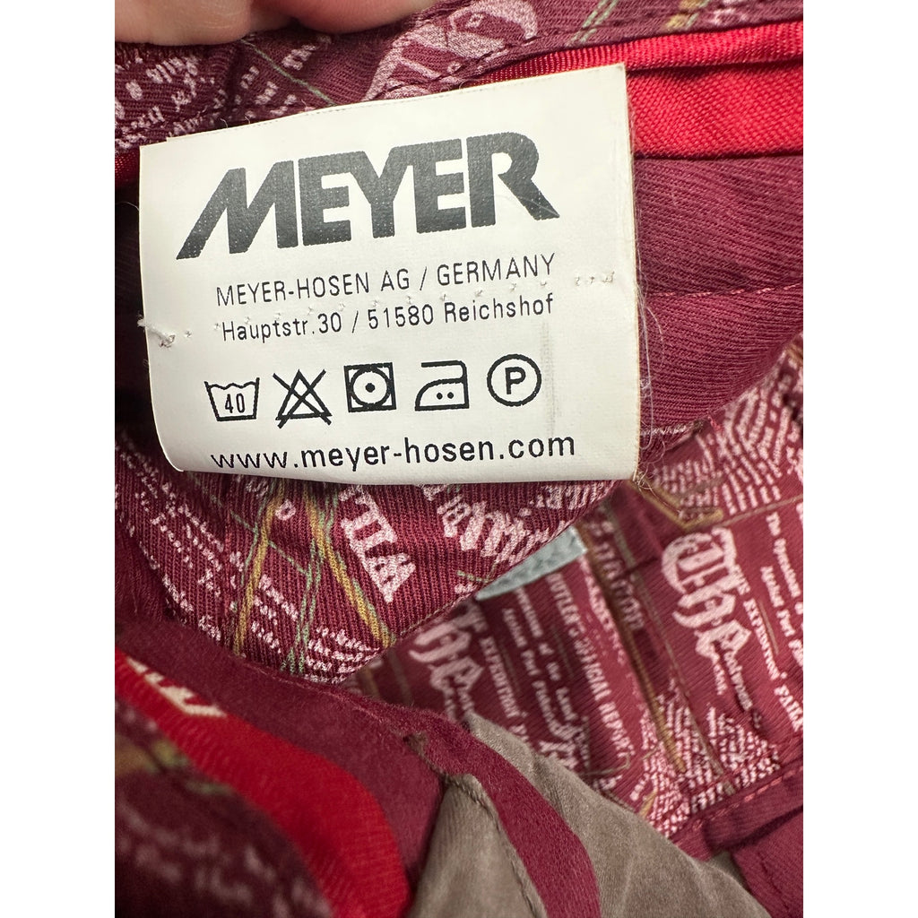 Meyer New York Modern Slim Fit French Pocket Chinos in Light Brown — Size 34 // Preowned