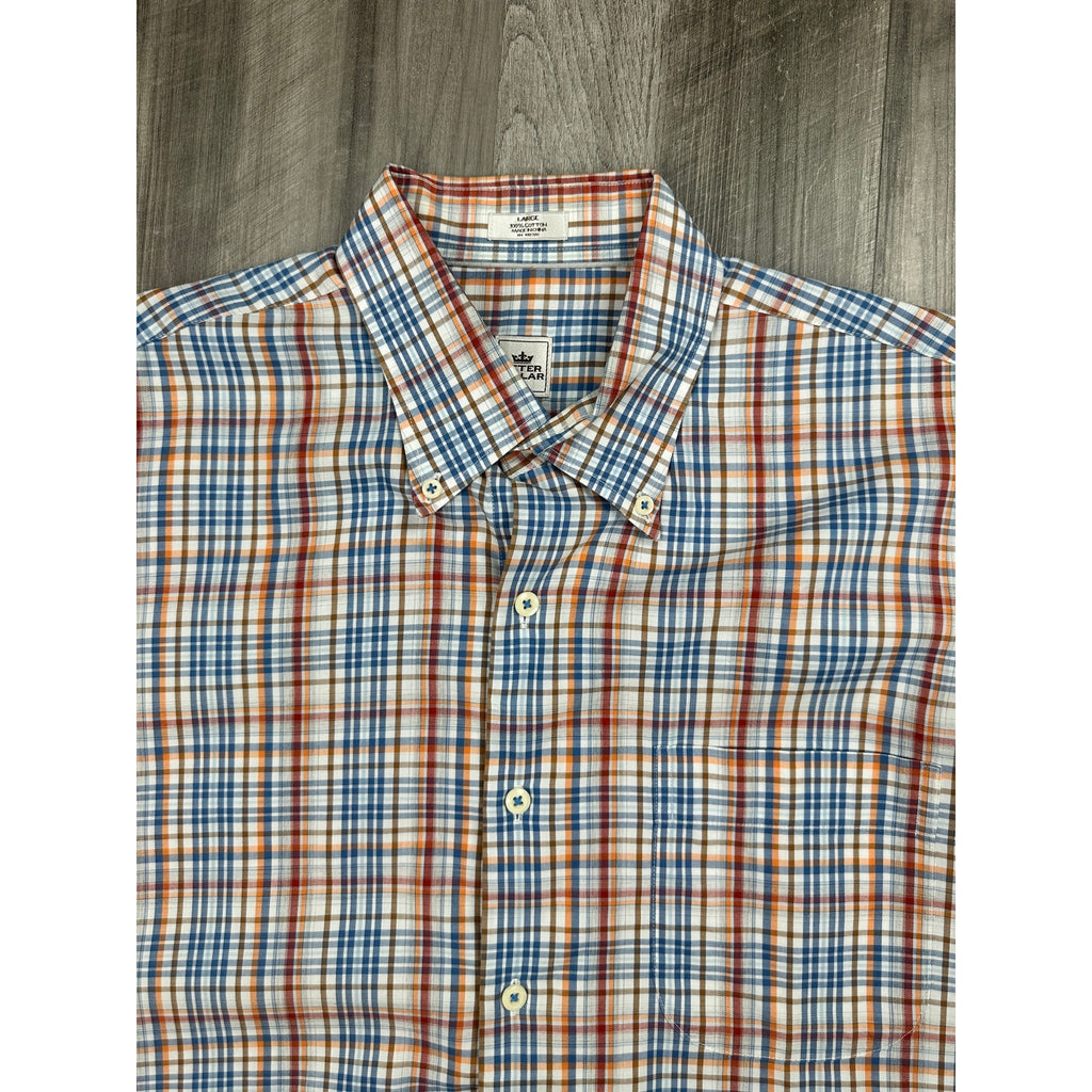 Peter Millar Crown Collection Plaid Long Sleeve Button Down Shirt — Size Large // Preowned
