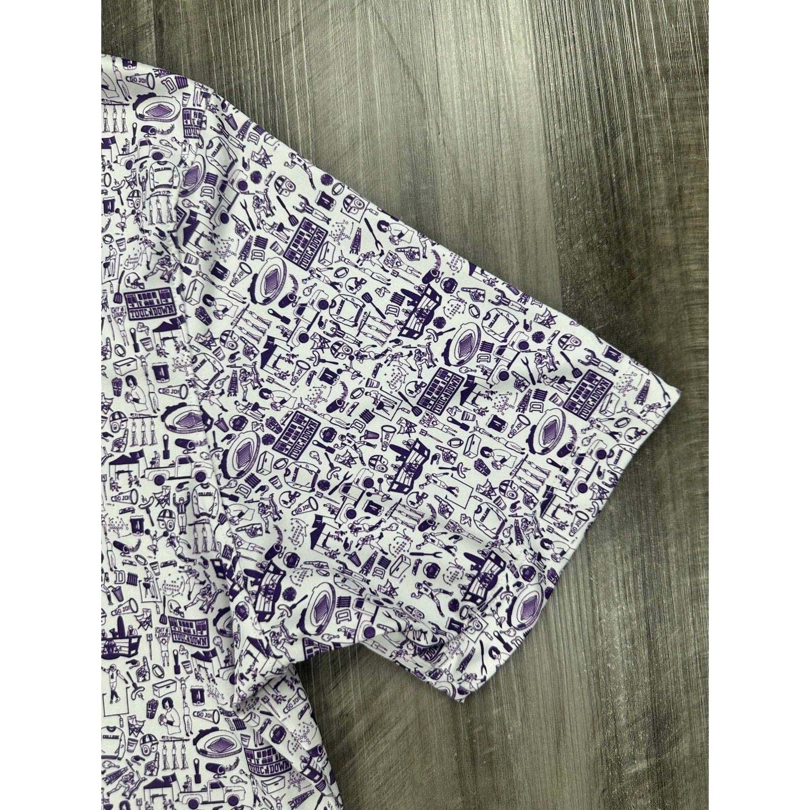 Johnnie-O TCU Horned Frogs Birdie Jersey Golf Polo in Purple and White — Size Medium // Preowned