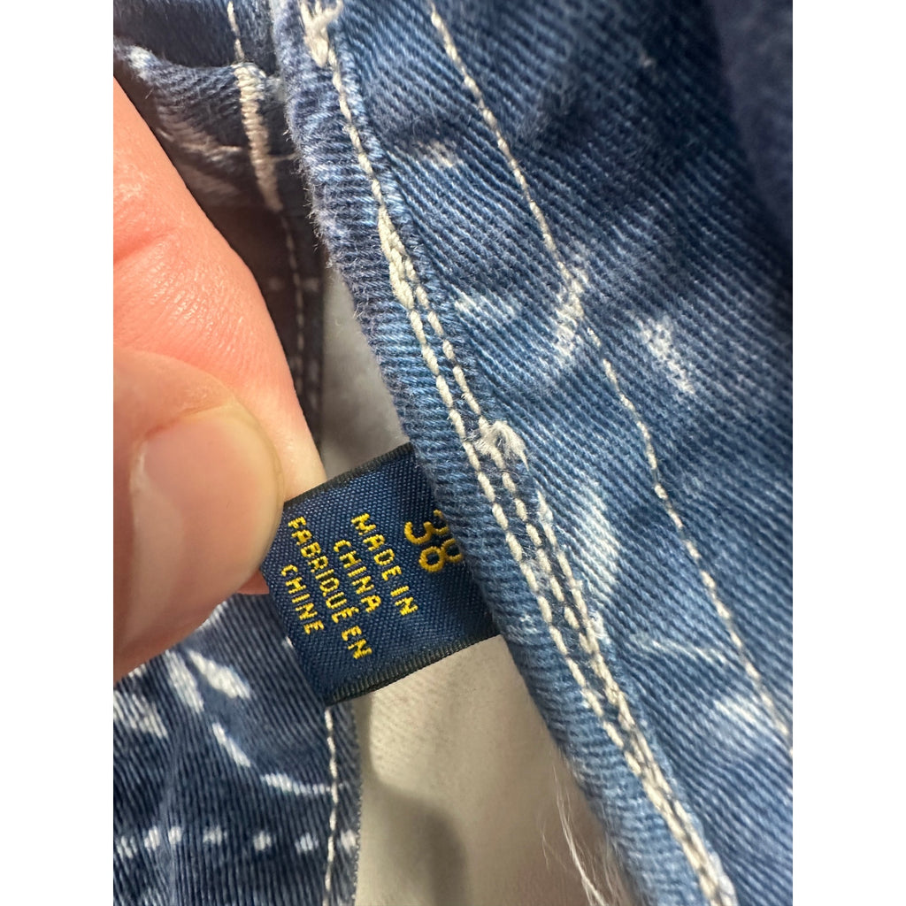 Polo Ralph Lauren Indigo Bandana Motif-Dye Chambray Shorts — Size 38 // Preowned