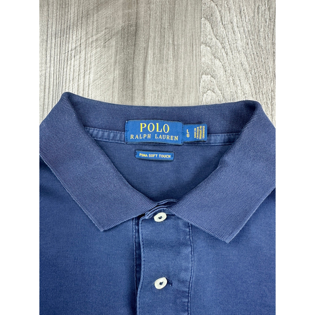Polo Ralph Lauren Pima Soft Touch Interlock Polo in Navy — Size Large // Preowned
