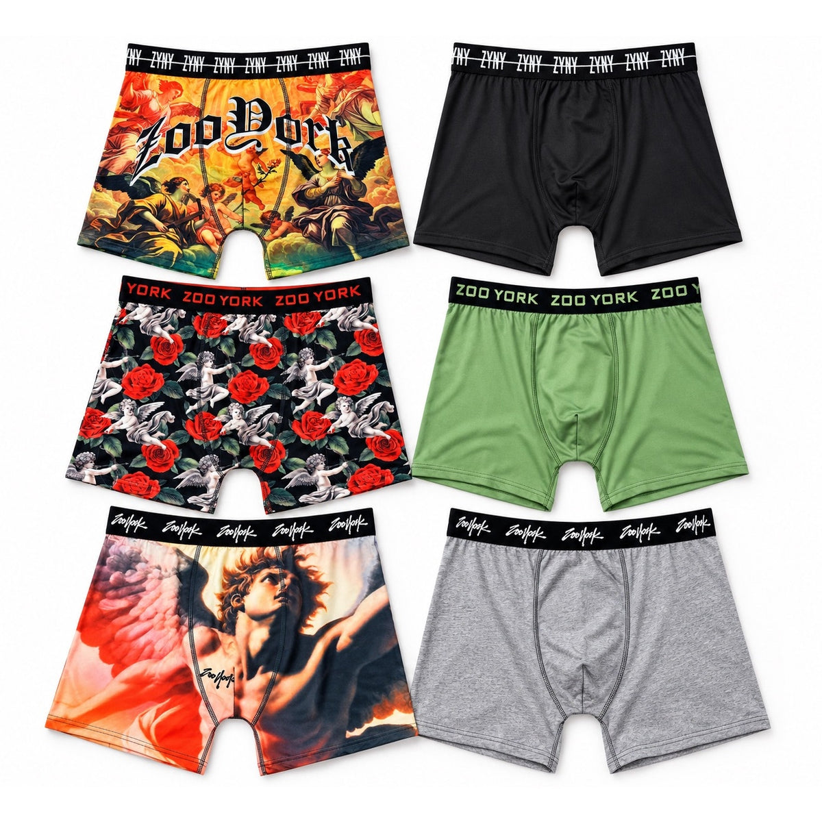 Zoo York Super Soft Brushed Performance Boxer Briefs - 6 Pack — Size Medium