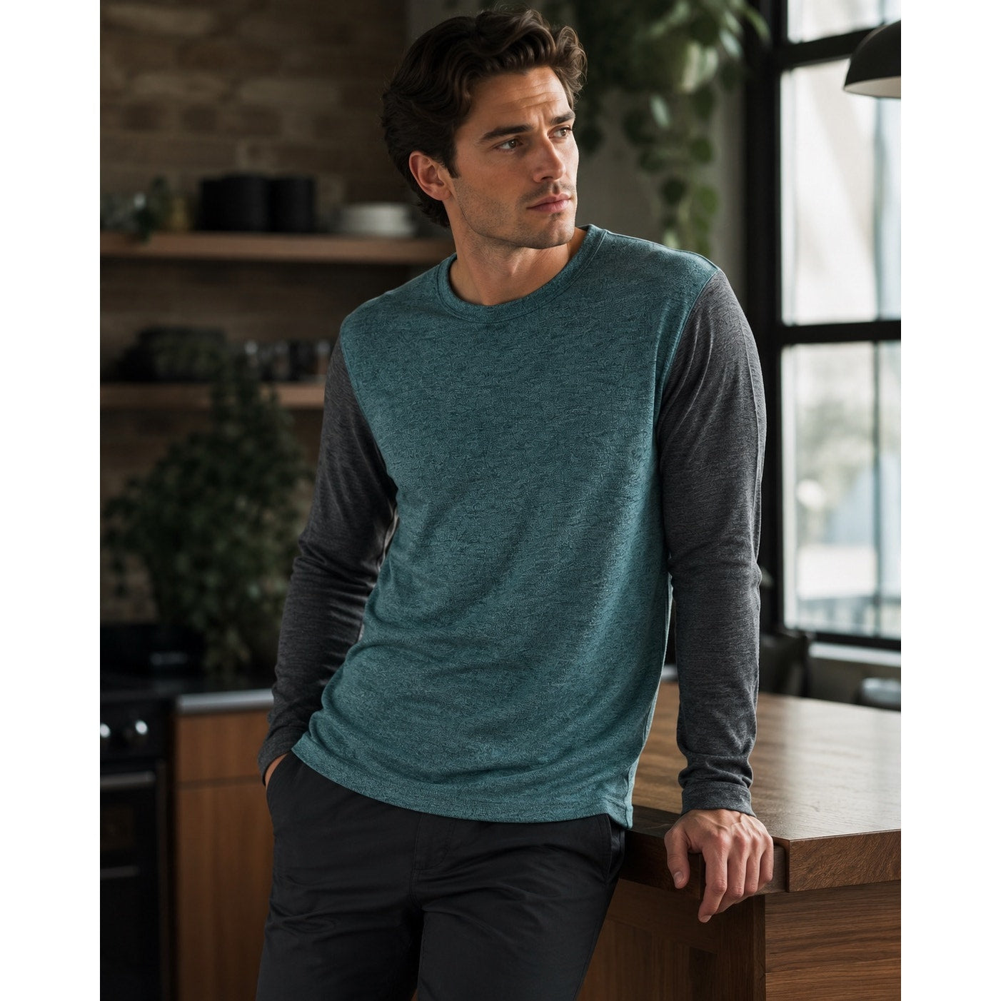 Theory Billey B Modal Long Sleeve Pullover in Anemone — Size Small // Preowned