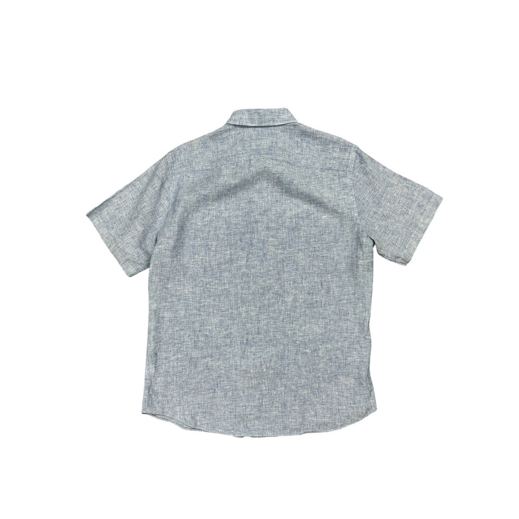 UNTUCKit Valente Linen Short Sleeve Button Down in Blue — Size Medium // Preowned