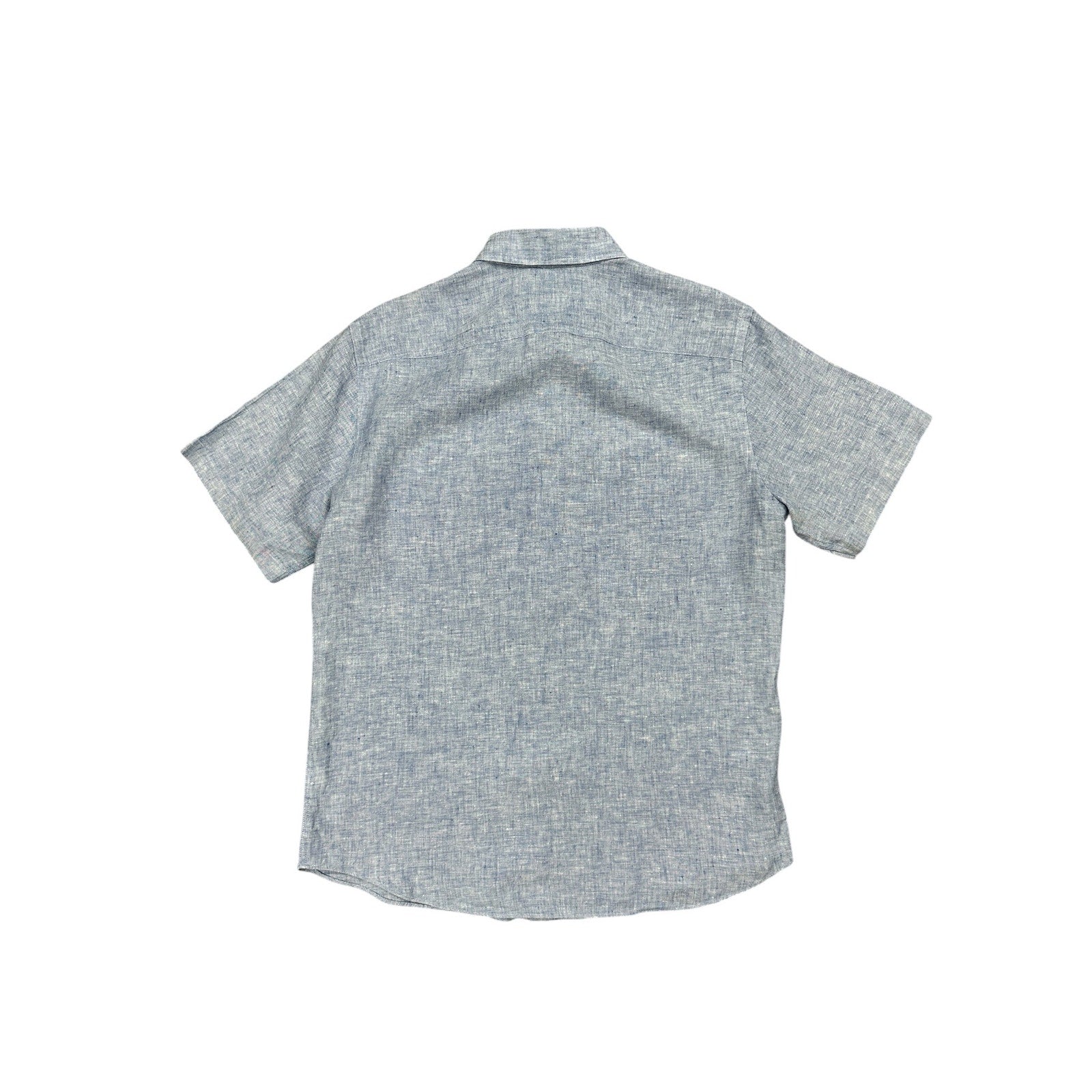 UNTUCKit Valente Linen Short Sleeve Button Down in Blue — Size Medium // Preowned