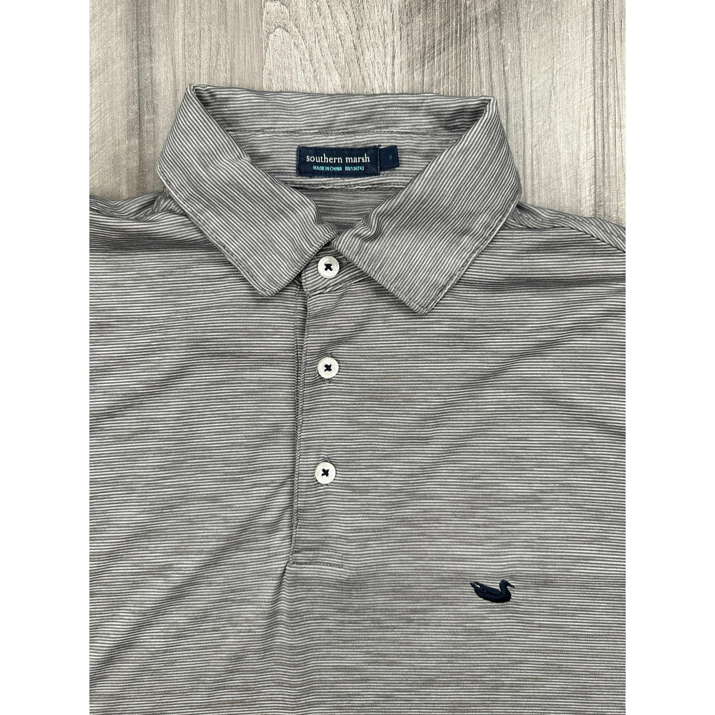 Southern Marsh Bermuda Performance Jersey Polo in Heather Gray — Size Small // Preowned