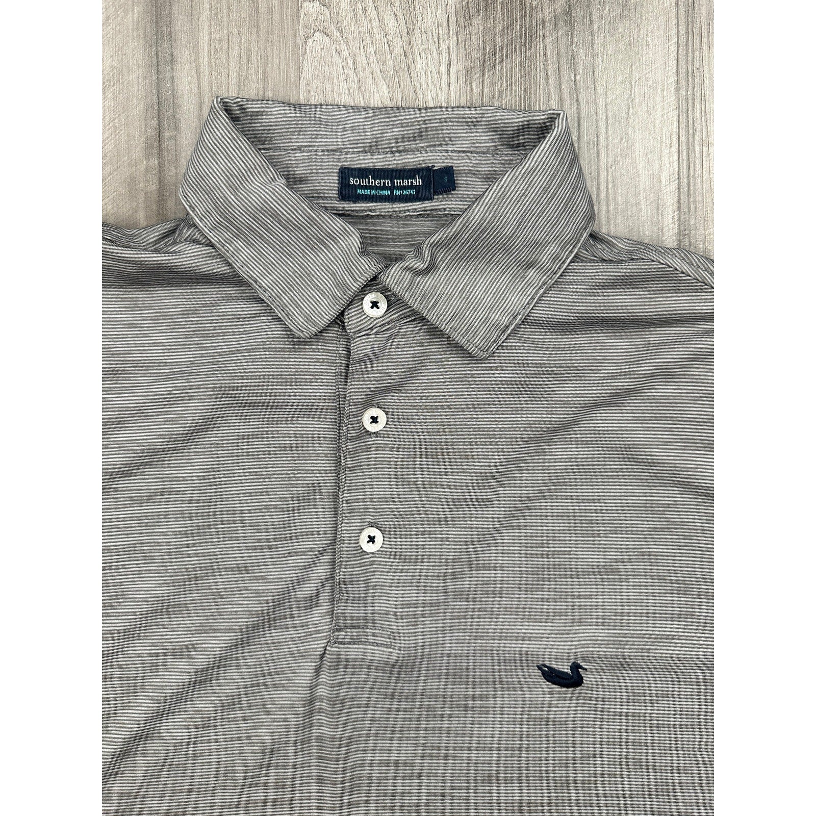 Southern Marsh Bermuda Performance Jersey Polo in Heather Gray — Size Small // Preowned