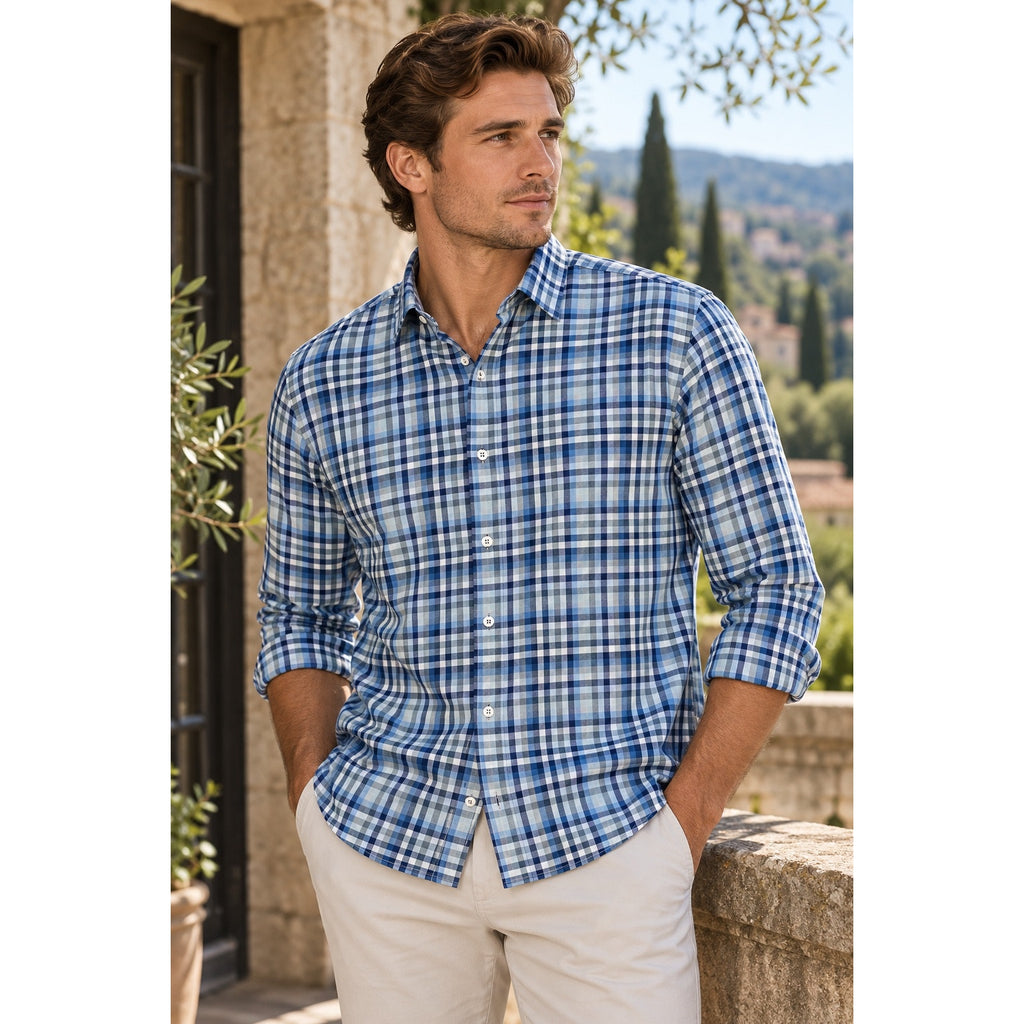 Canali Made in Italy Gingham Checkered Long Sleeve Button Down — Size 2XL // Preowned