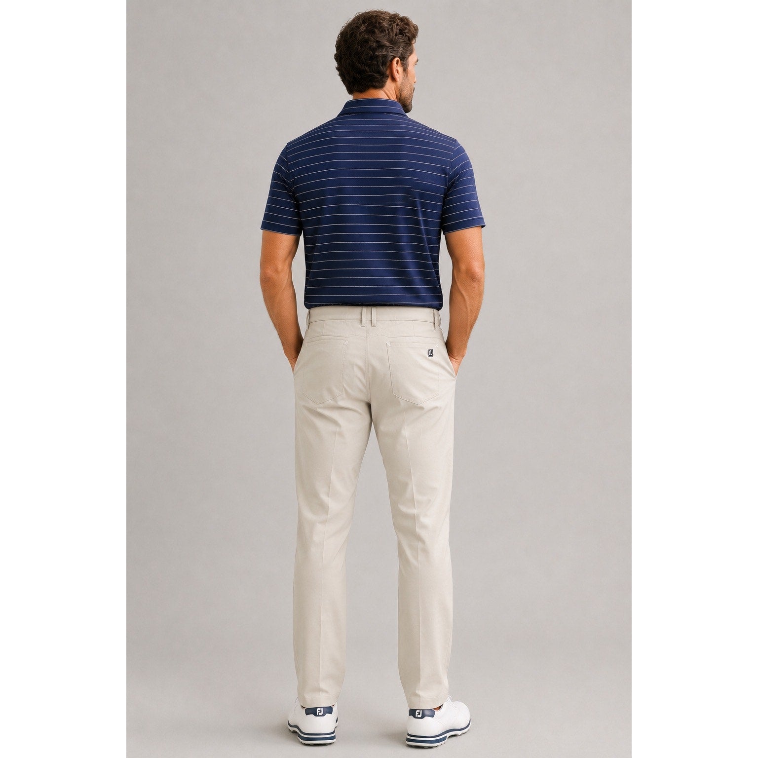 FootJoy FJ Athletic Fit 5-Pocket Performance Golf Pant in Tan Khaki — 38x32