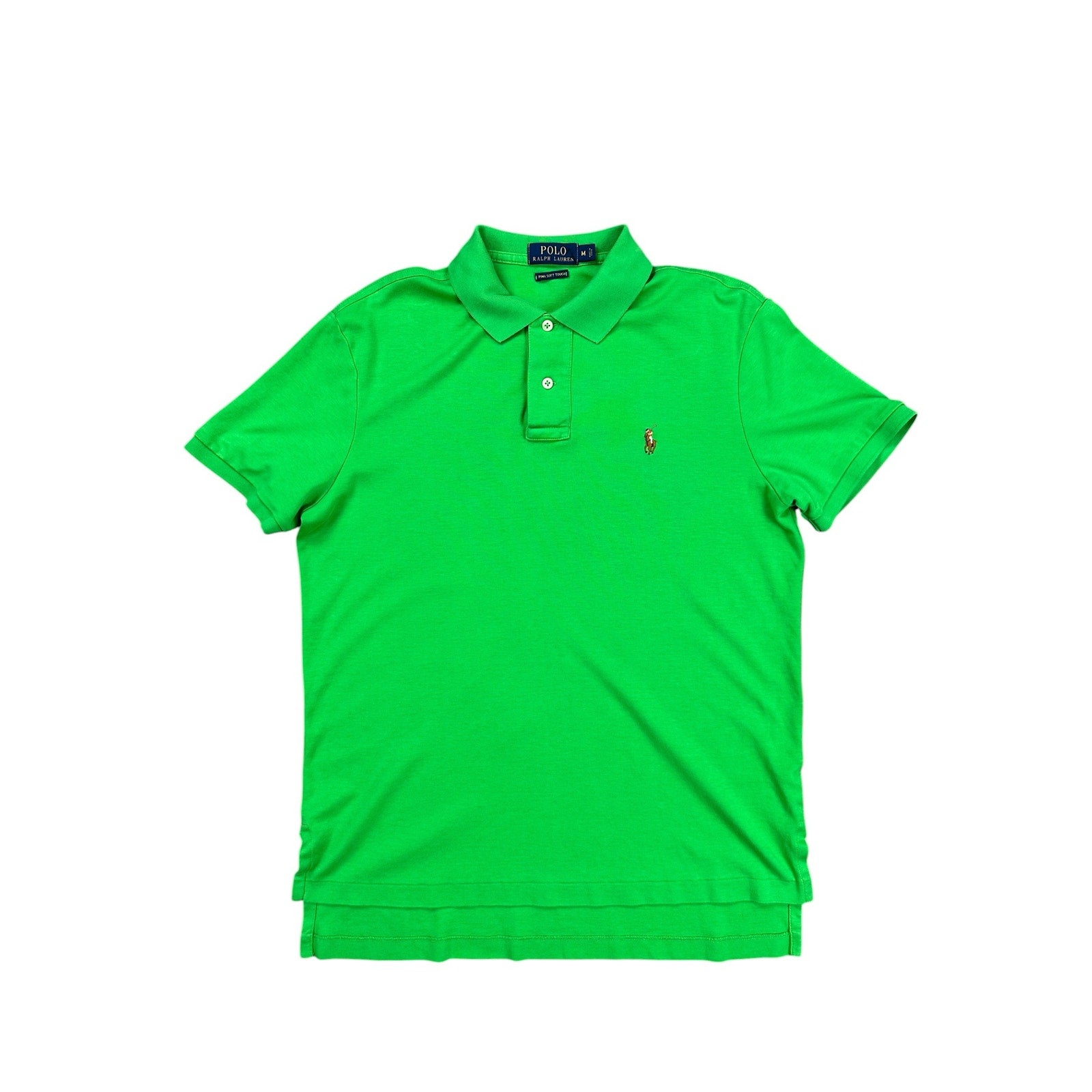 Polo Ralph Lauren Pima Soft Touch Interlock Polo in Light Bright Green — Size Medium // Preowned